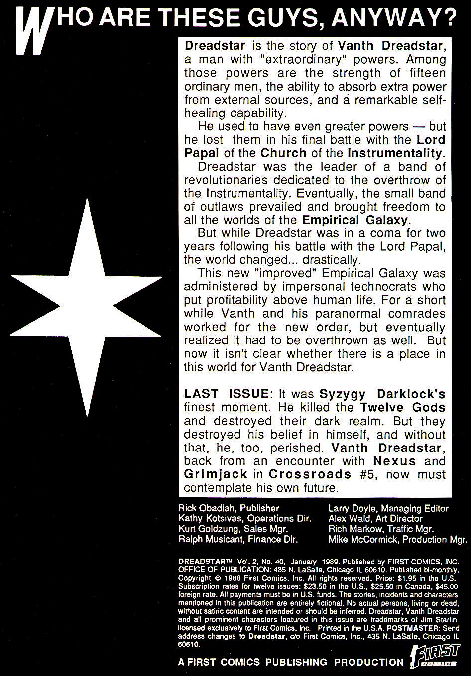 Read online Dreadstar comic -  Issue #40 - 2