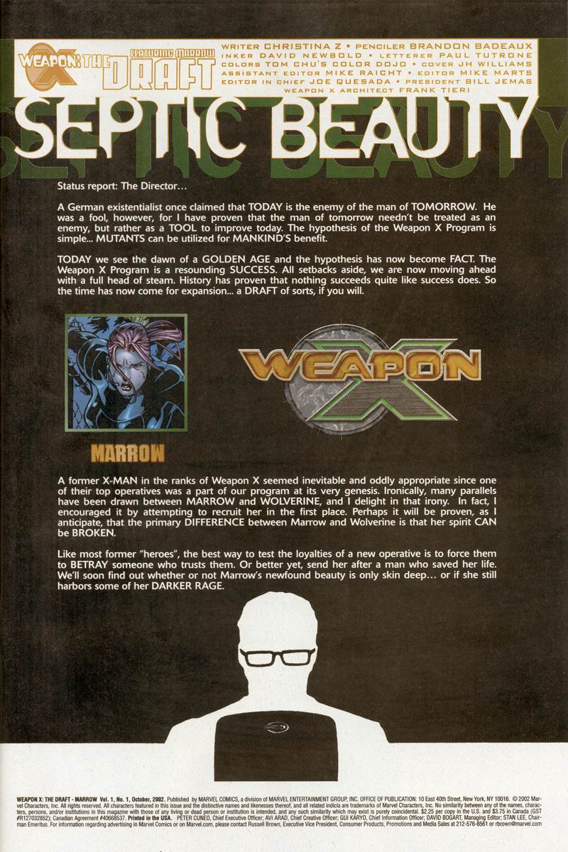 Read online Weapon X: The Draft comic -  Issue # Issue Marrow - 2