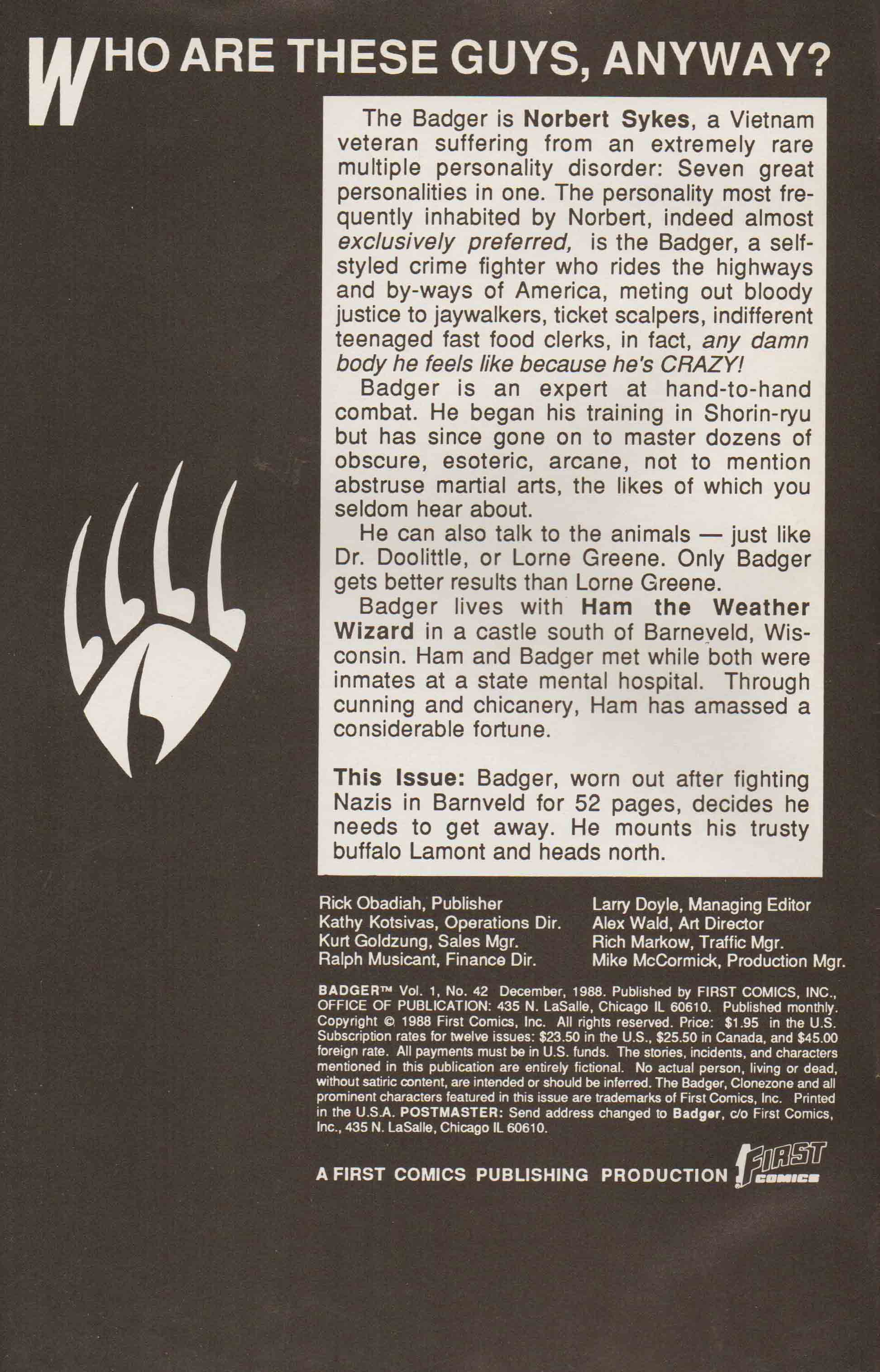 Read online The Badger comic -  Issue #42 - 2