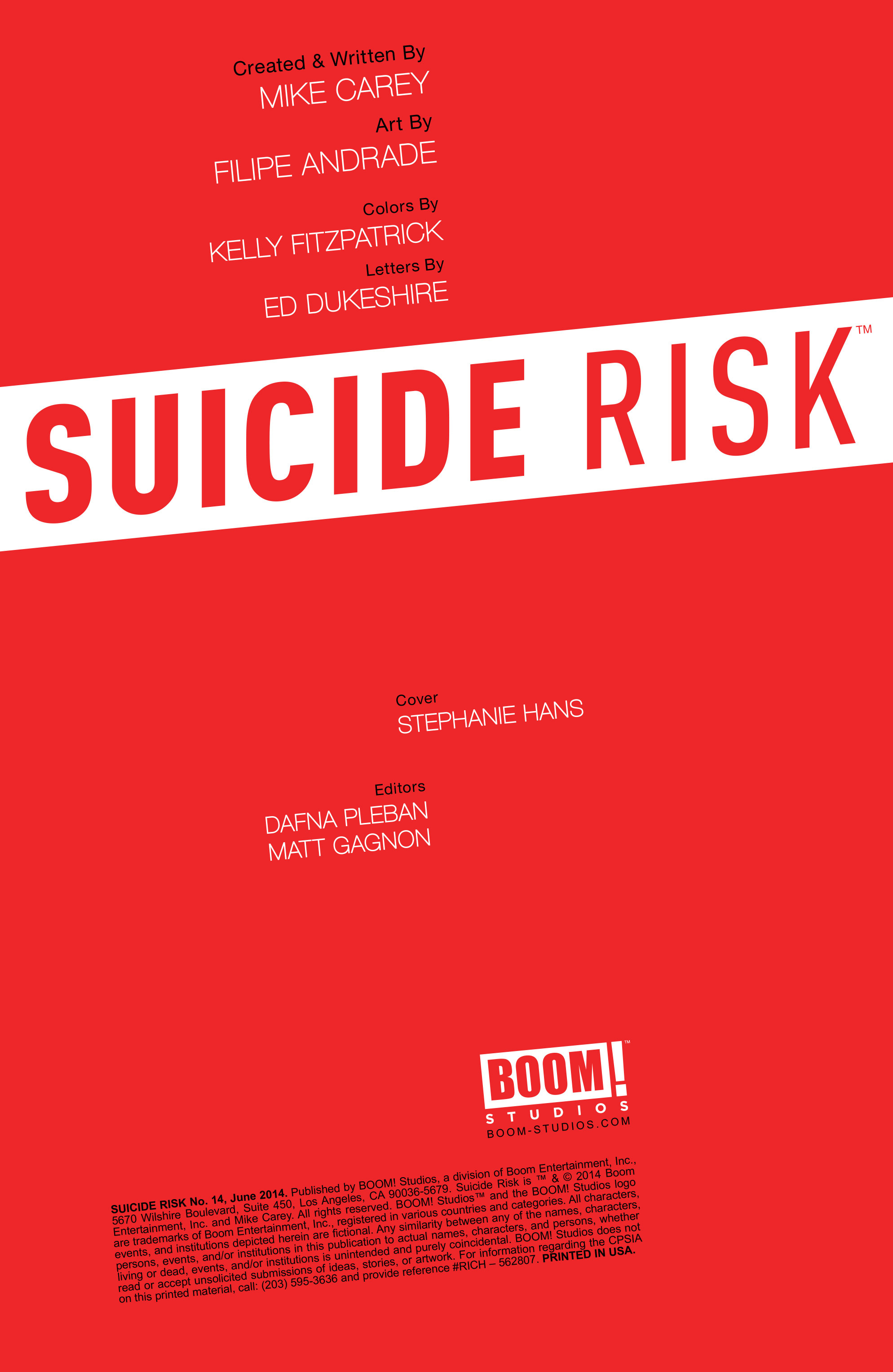 Read online Suicide Risk comic -  Issue #14 - 2