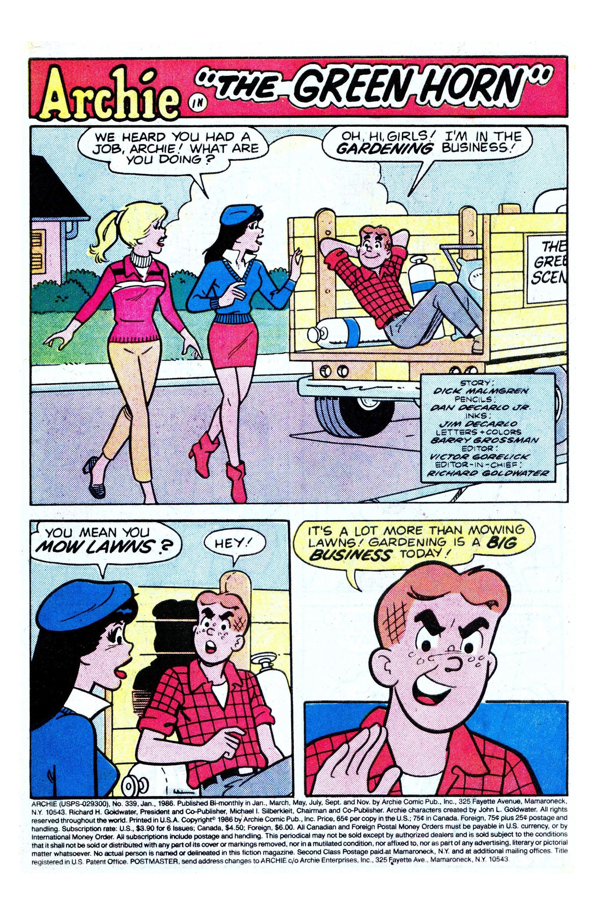 Read online Archie (1960) comic -  Issue #339 - 2
