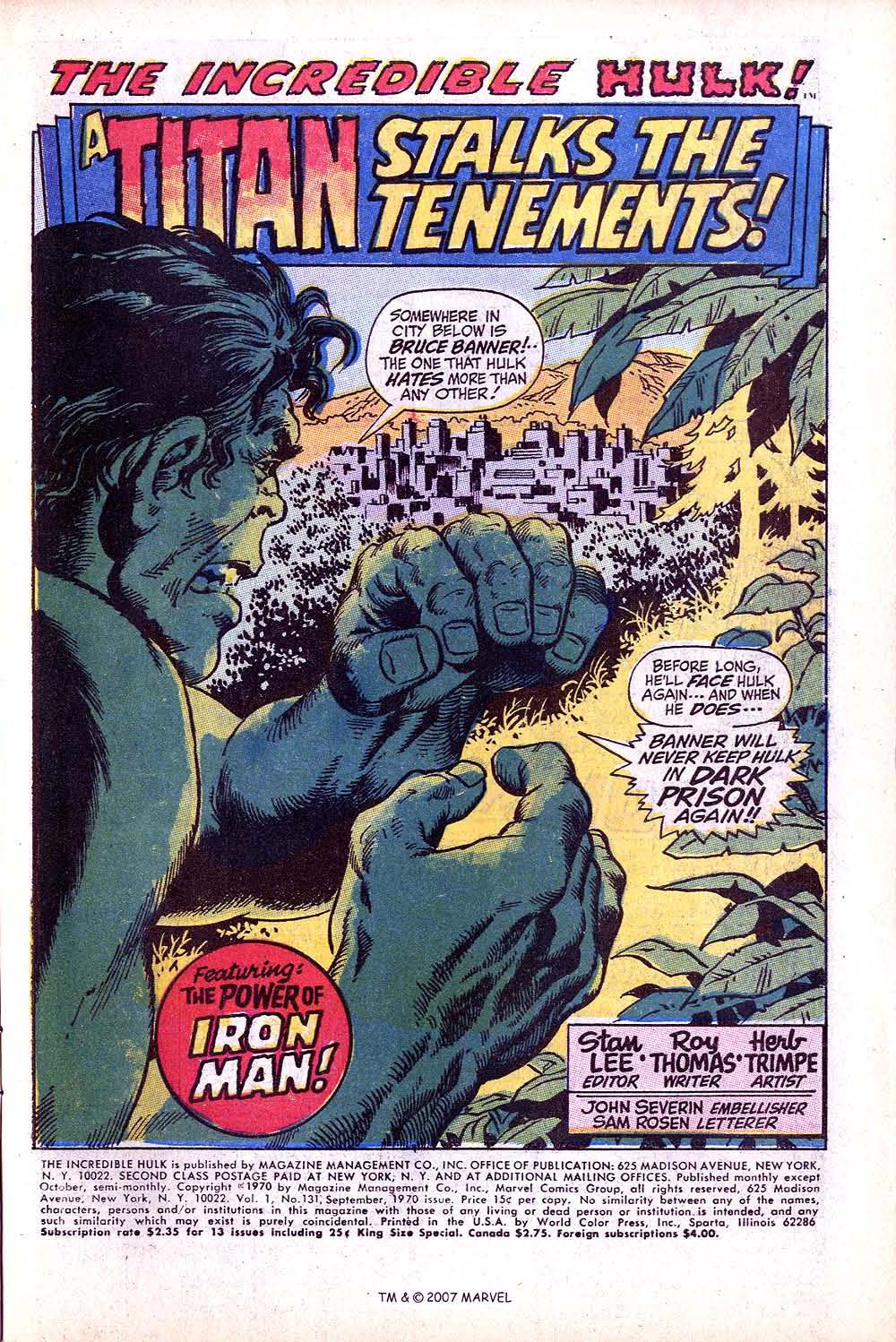 Read online The Incredible Hulk (1968) comic -  Issue #131 - 3