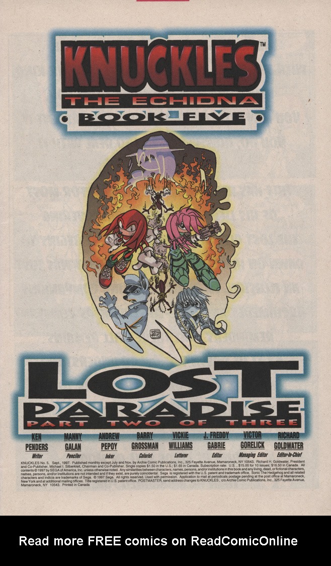 Read online Knuckles the Echidna comic -  Issue #5 - 3