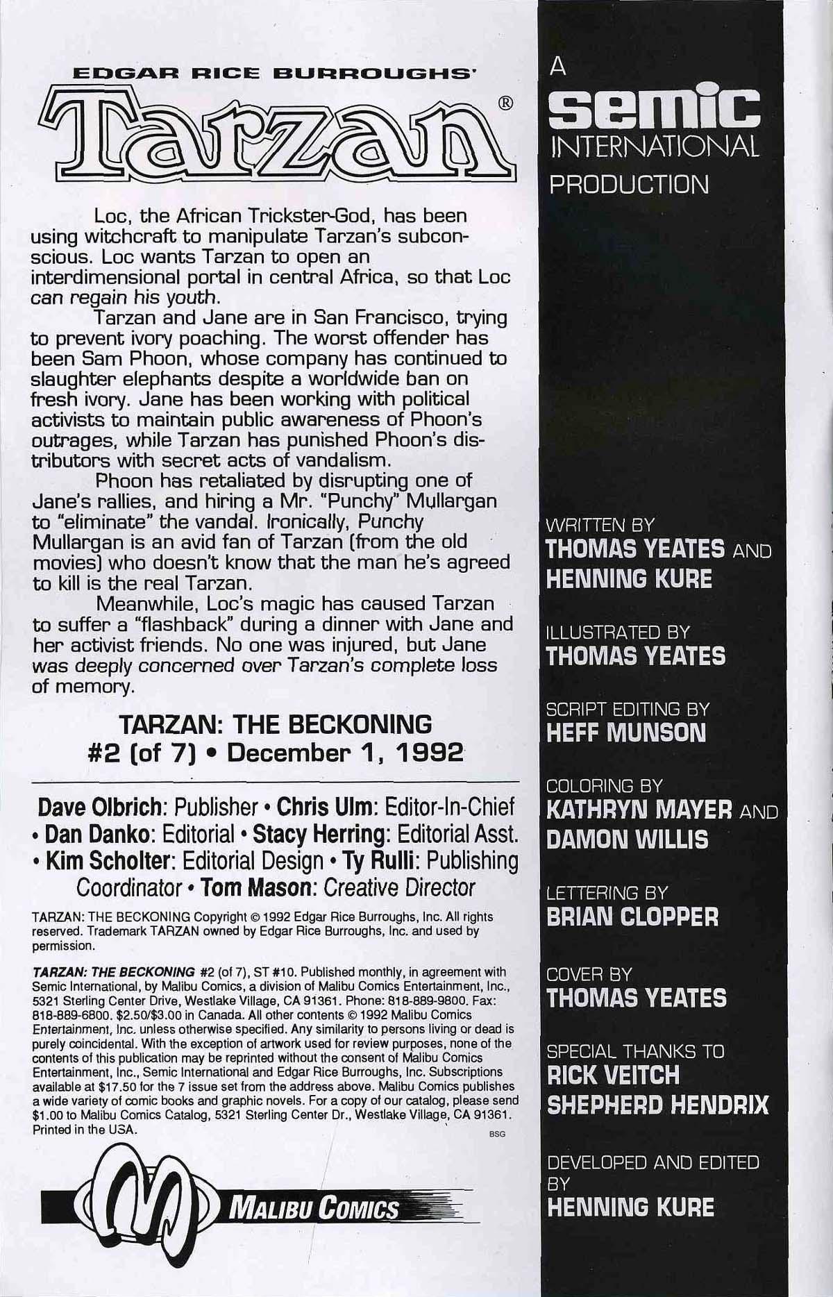 Read online Tarzan: The Beckoning comic -  Issue #2 - 2