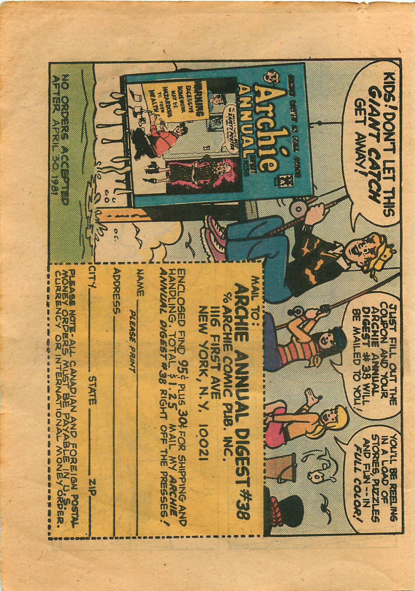 Read online Jughead Jones Comics Digest comic -  Issue #16 - 132