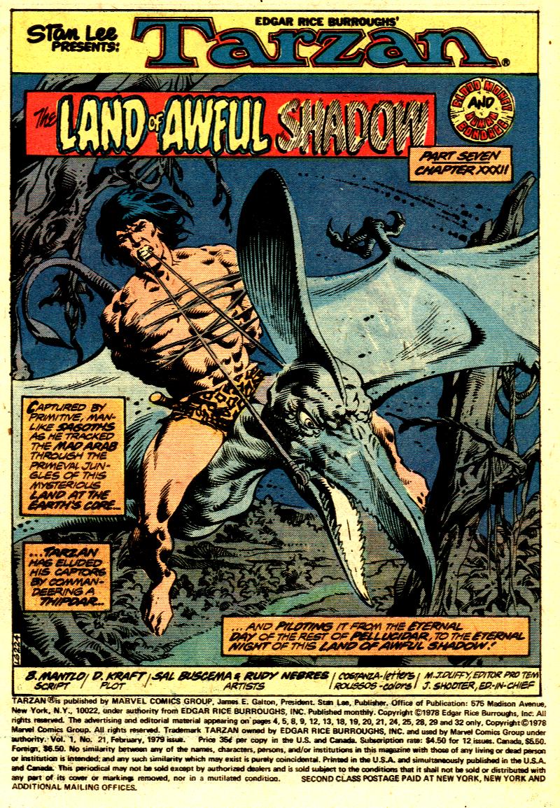 Read online Tarzan (1977) comic -  Issue #21 - 2