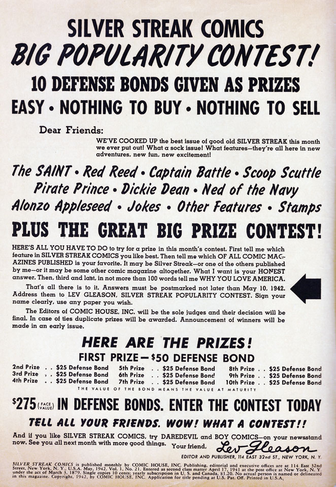 Read online Silver Streak Comics comic -  Issue #21 - 2