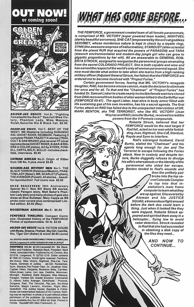 Read online Femforce comic -  Issue #94 - 2