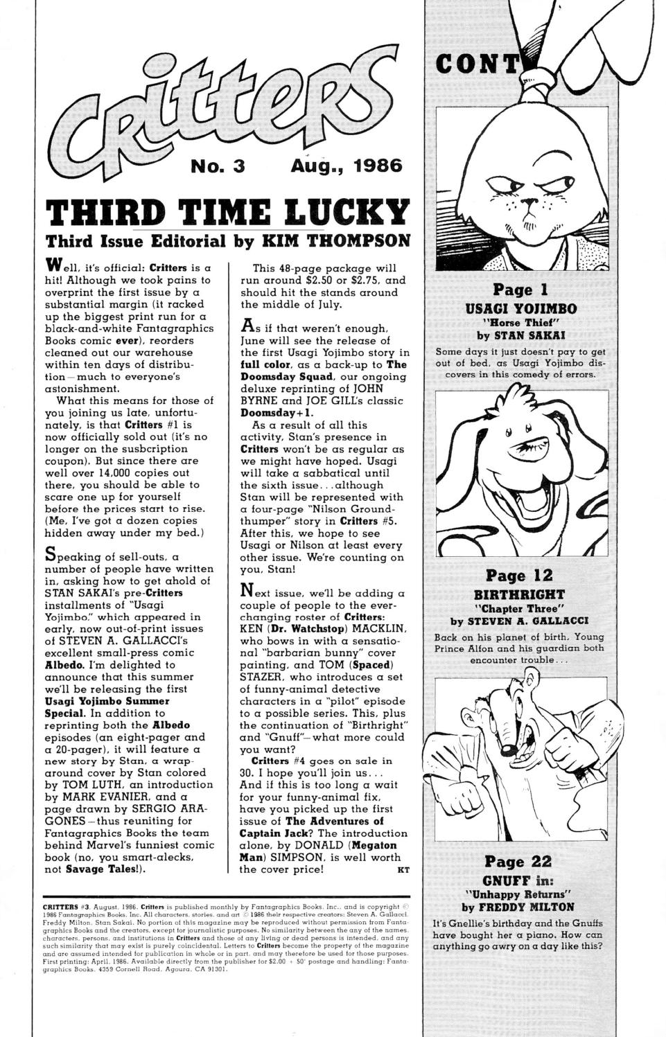 Read online Critters comic -  Issue #3 - 2