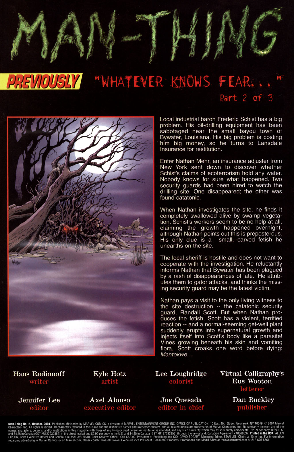 Read online Man-Thing (2004) comic -  Issue #2 - 2