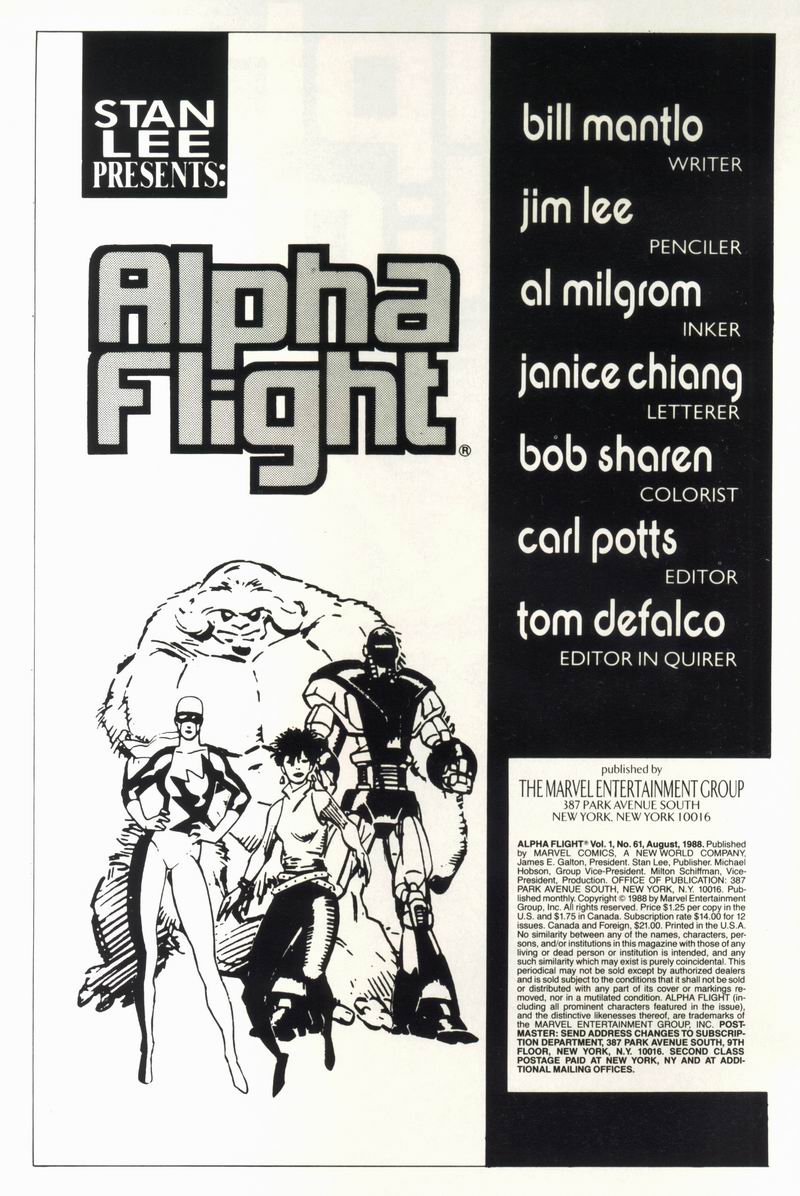 Read online Alpha Flight (1983) comic -  Issue #61 - 2