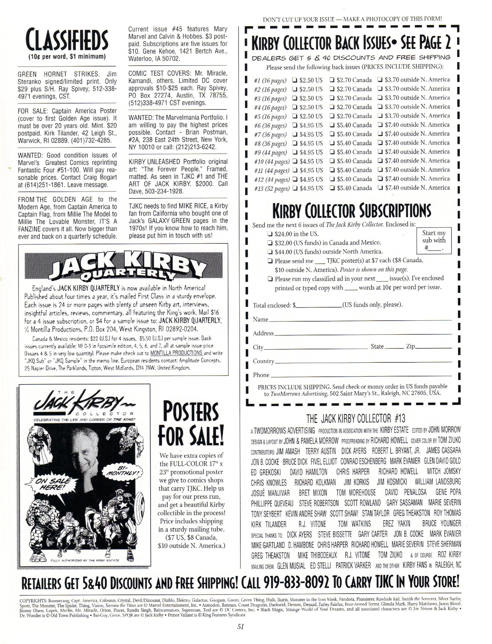 Read online The Jack Kirby Collector comic -  Issue #13 - 51