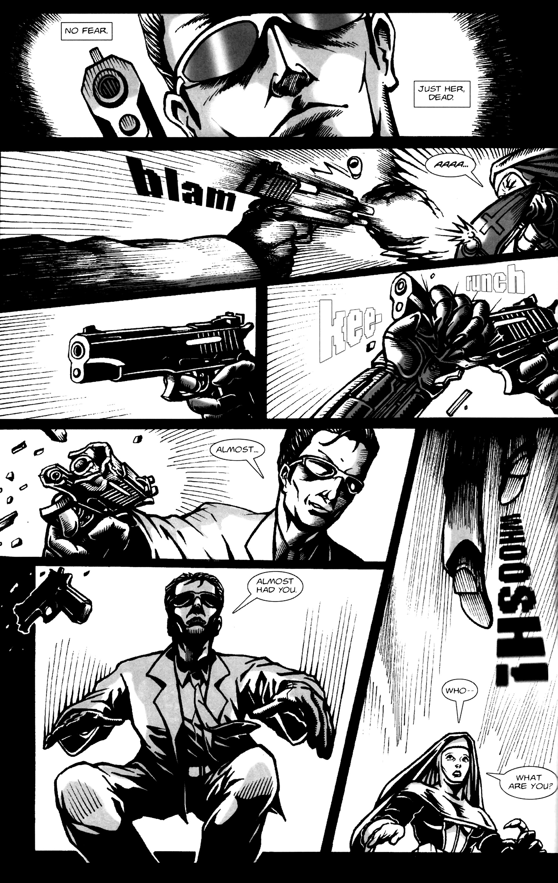 Read online Warrior Nun: Black & White comic -  Issue #3 - 8