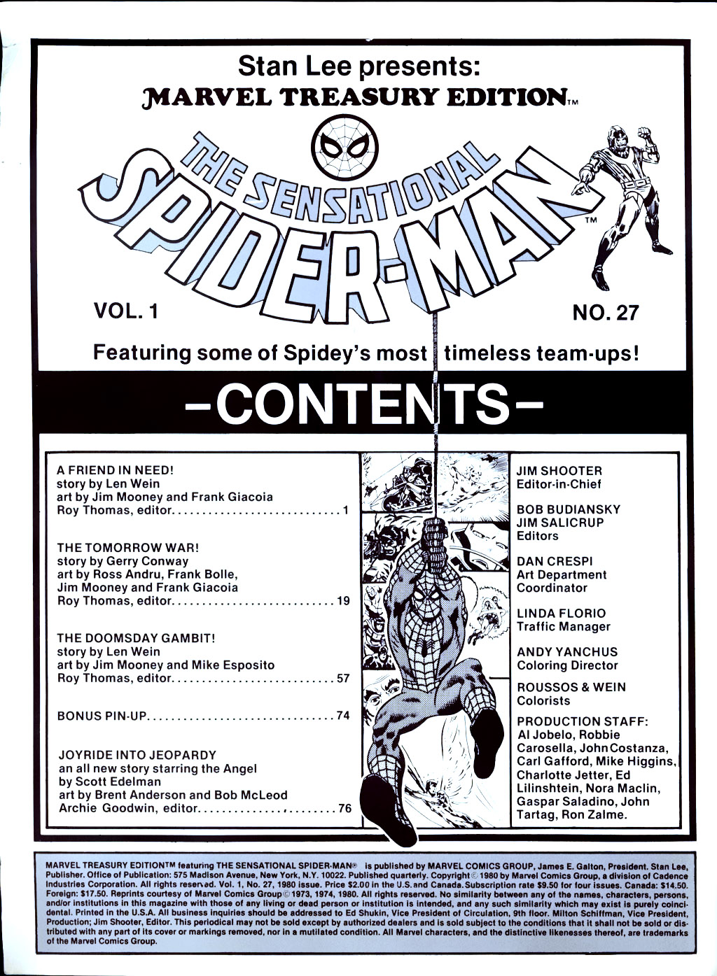 Read online Marvel Treasury Edition comic -  Issue #27 - 2