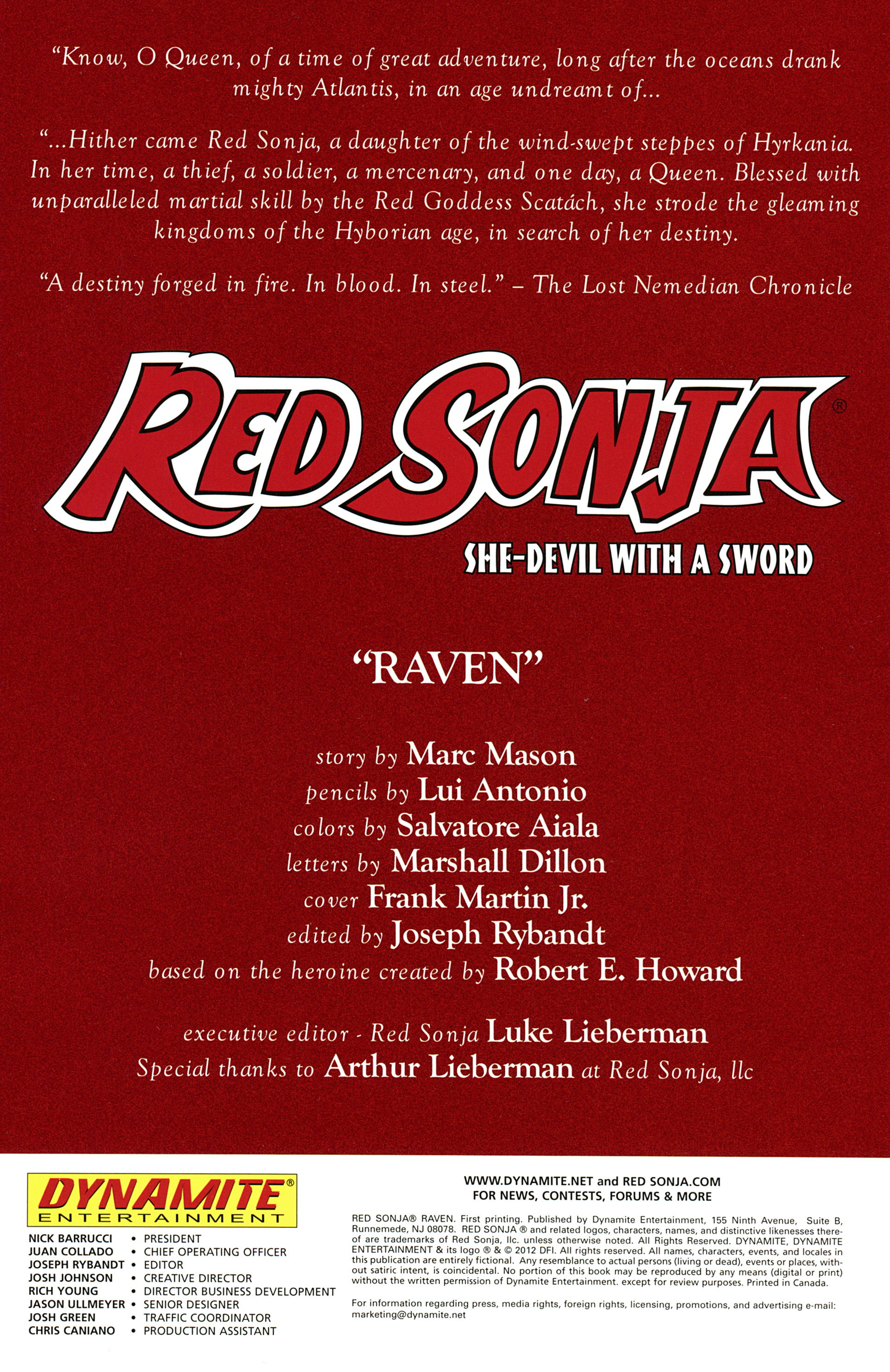 Read online Red Sonja Raven comic -  Issue # Full - 2