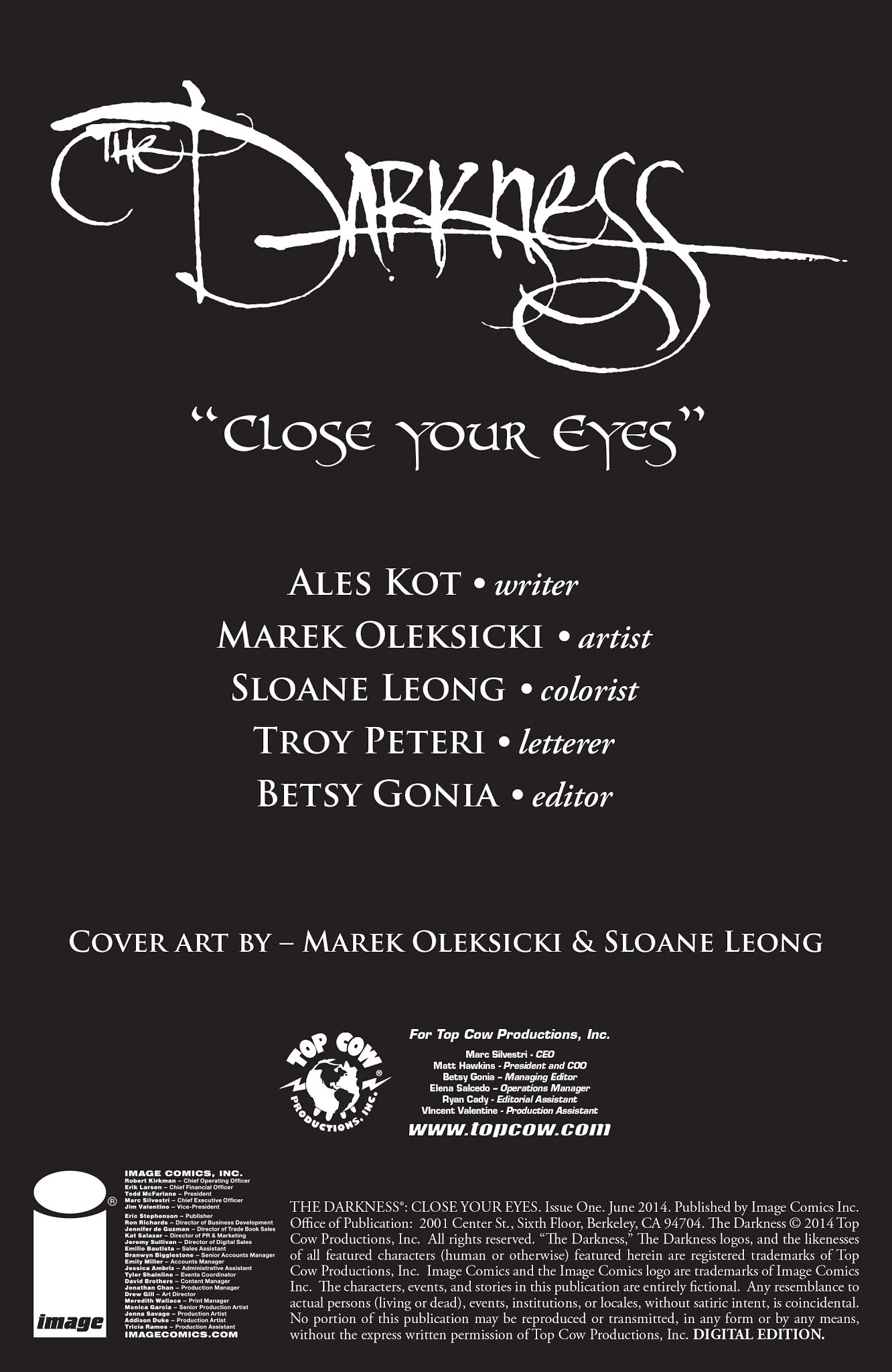 Read online The Darkness: Close Your Eyes comic -  Issue # Full - 2