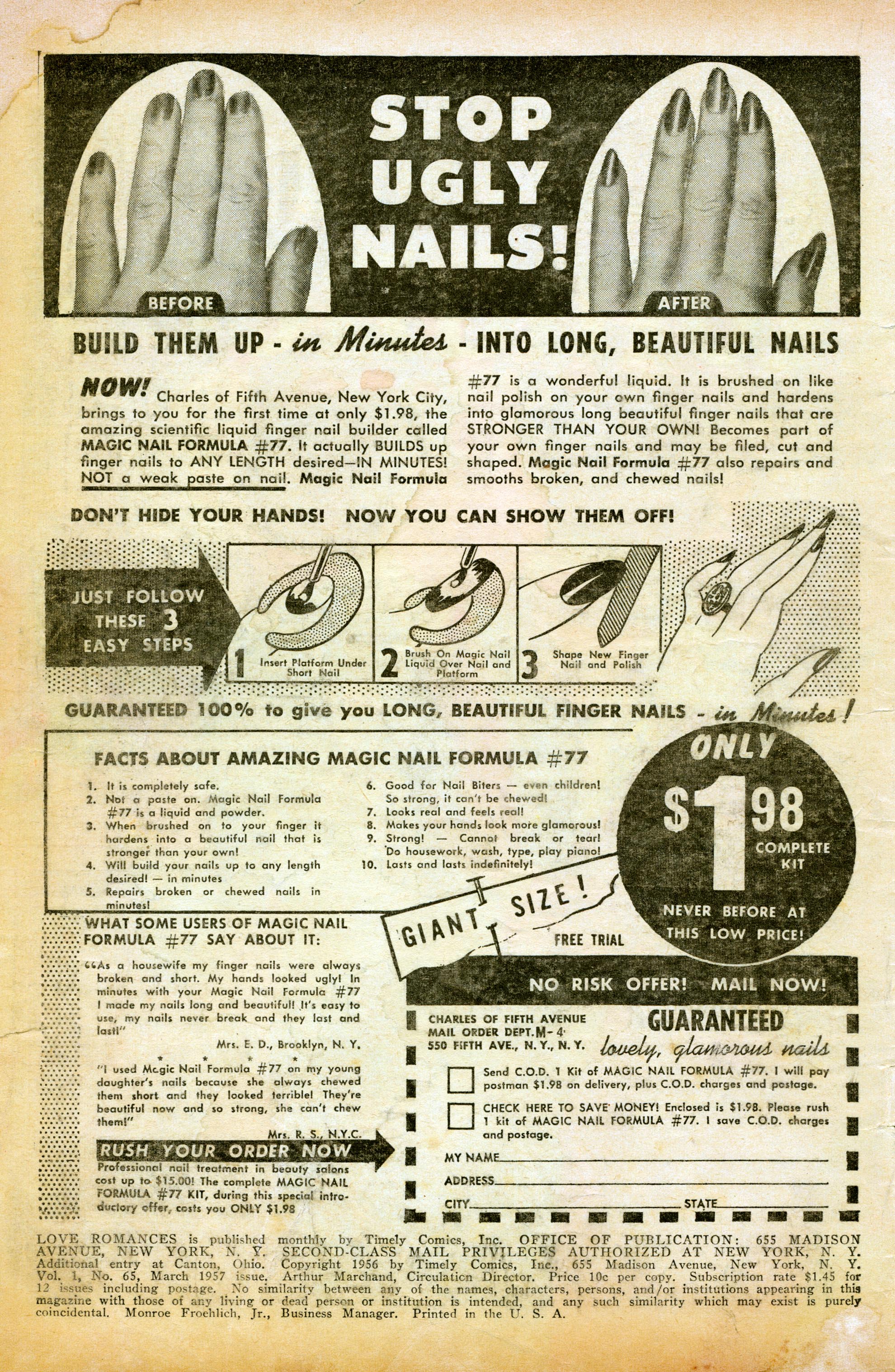 Read online Love Romances comic -  Issue #65 - 2