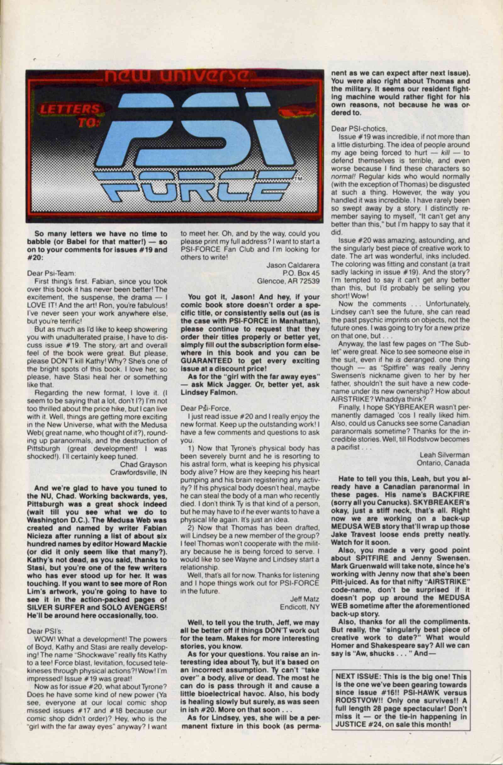 Read online Psi-Force comic -  Issue #24 - 25