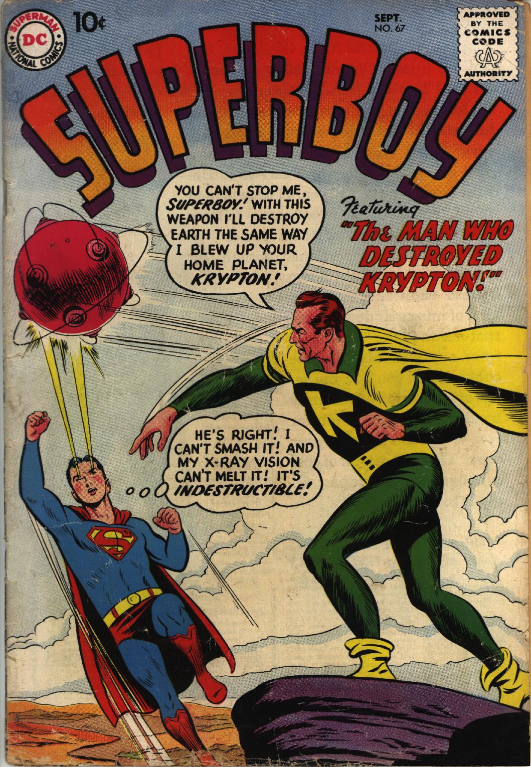 Read online Superboy (1949) comic -  Issue #67 - 1