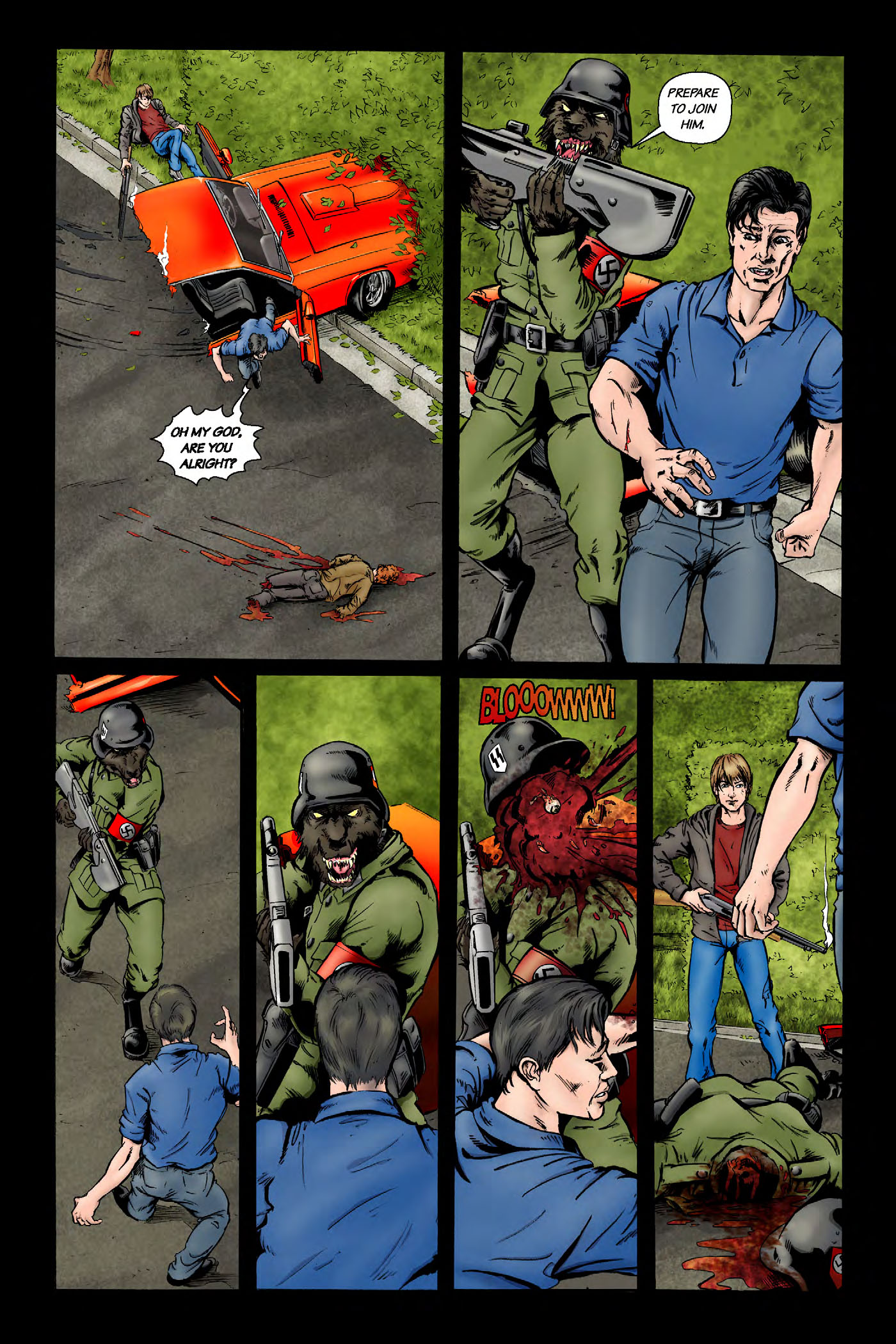 Read online Nazi Werewolves from Outer Space comic -  Issue #1 - 16