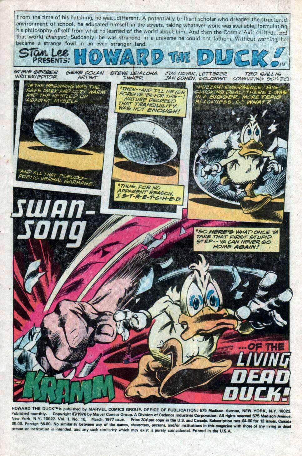 Read online Howard the Duck (1976) comic -  Issue #10 - 2