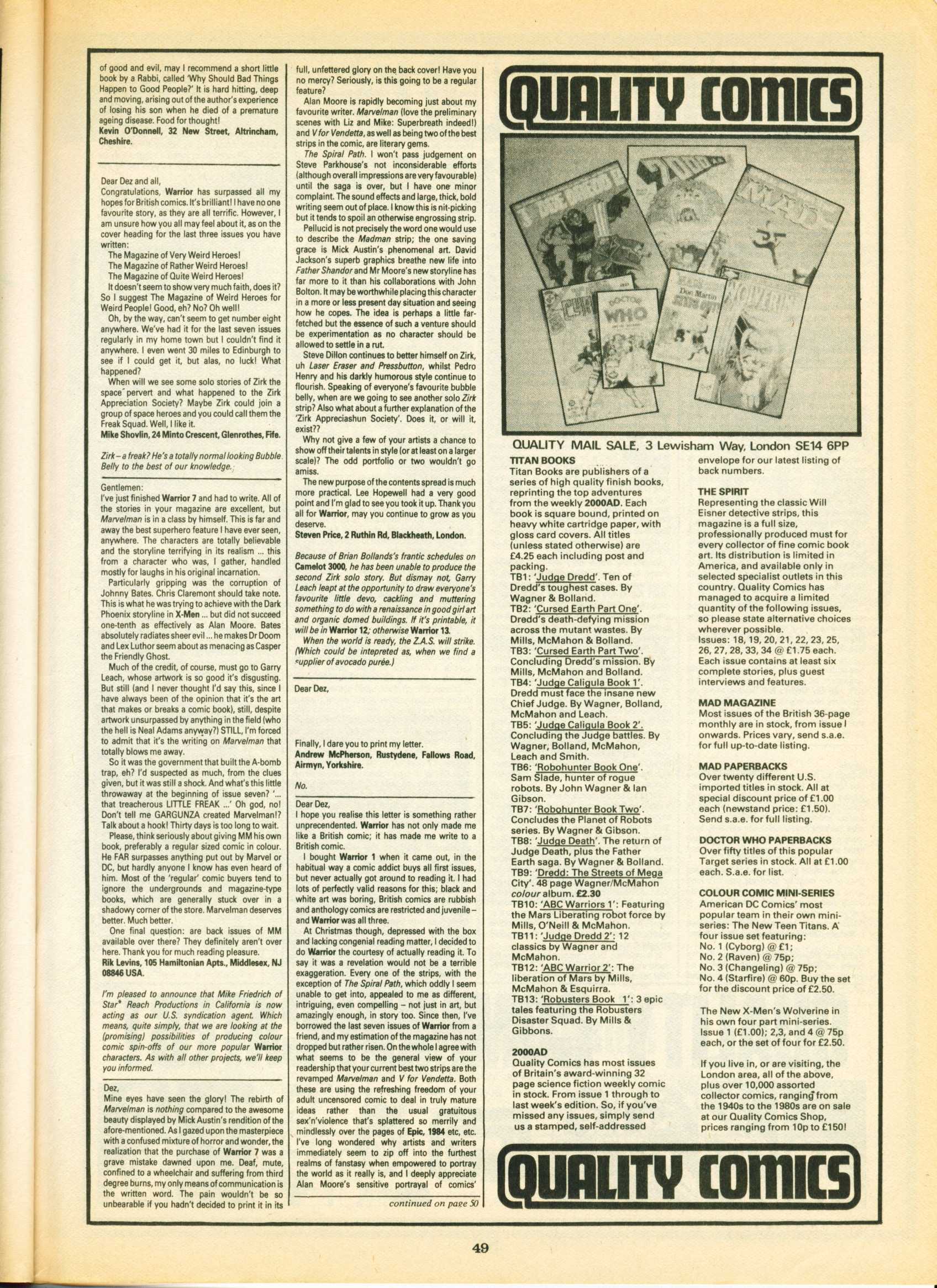 Read online Warrior comic -  Issue #12 - 49