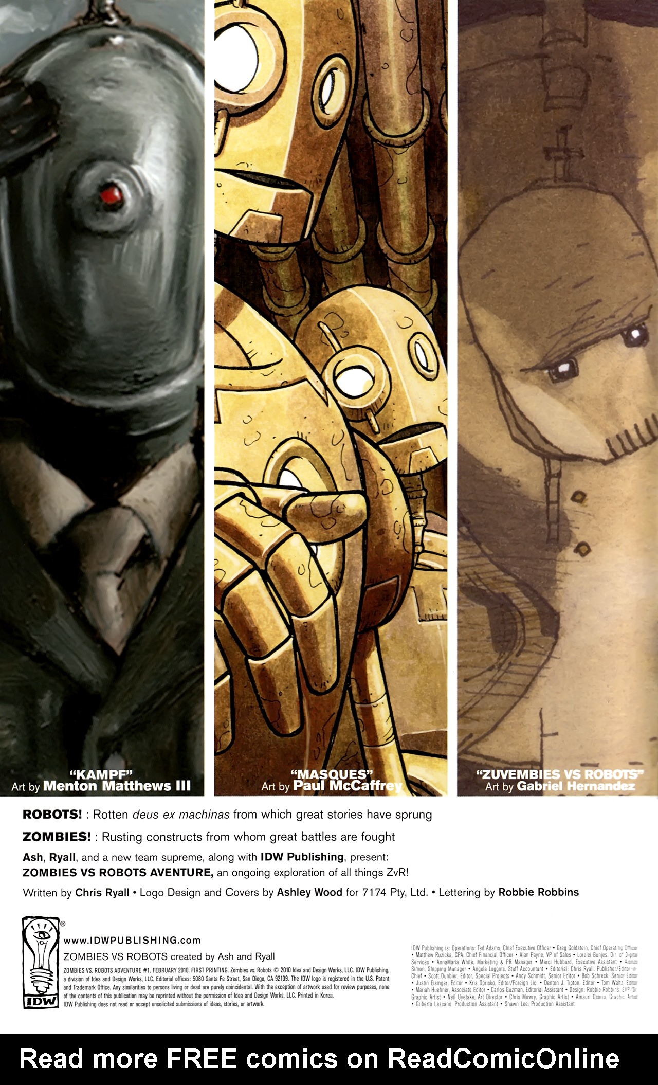 Read online Zombies vs. Robots Aventure comic -  Issue #1 - 2