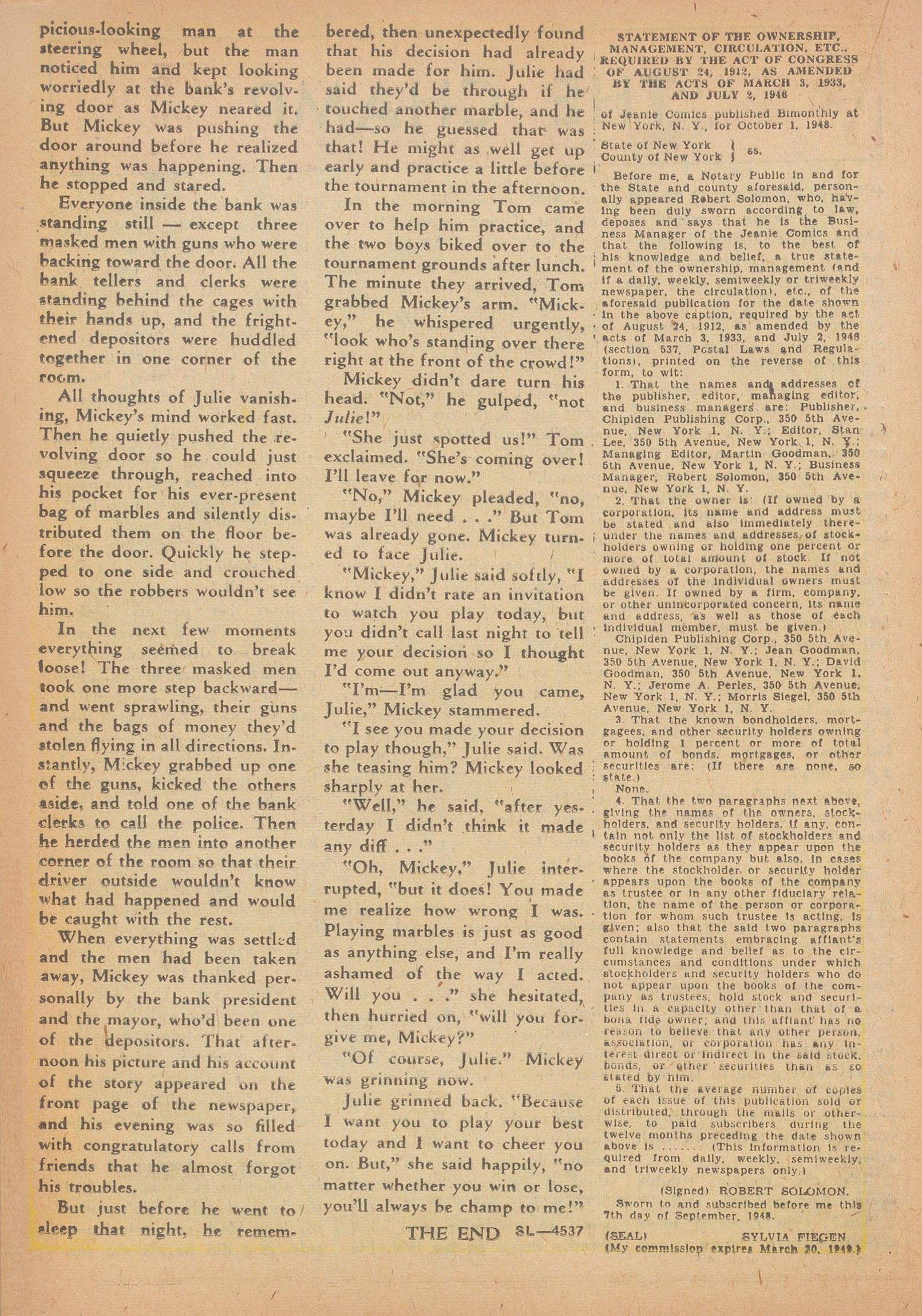 Read online Jeanie Comics comic -  Issue #24 - 24