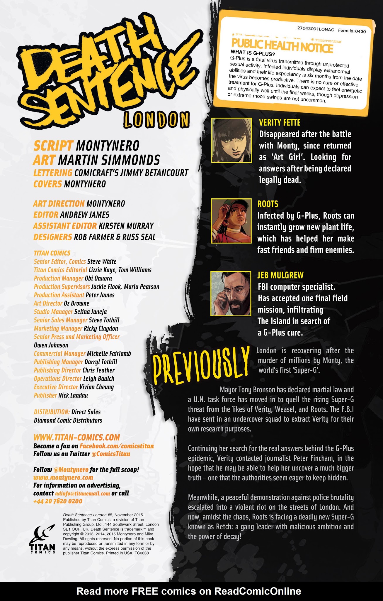 Read online Death Sentence London comic -  Issue #5 - 2