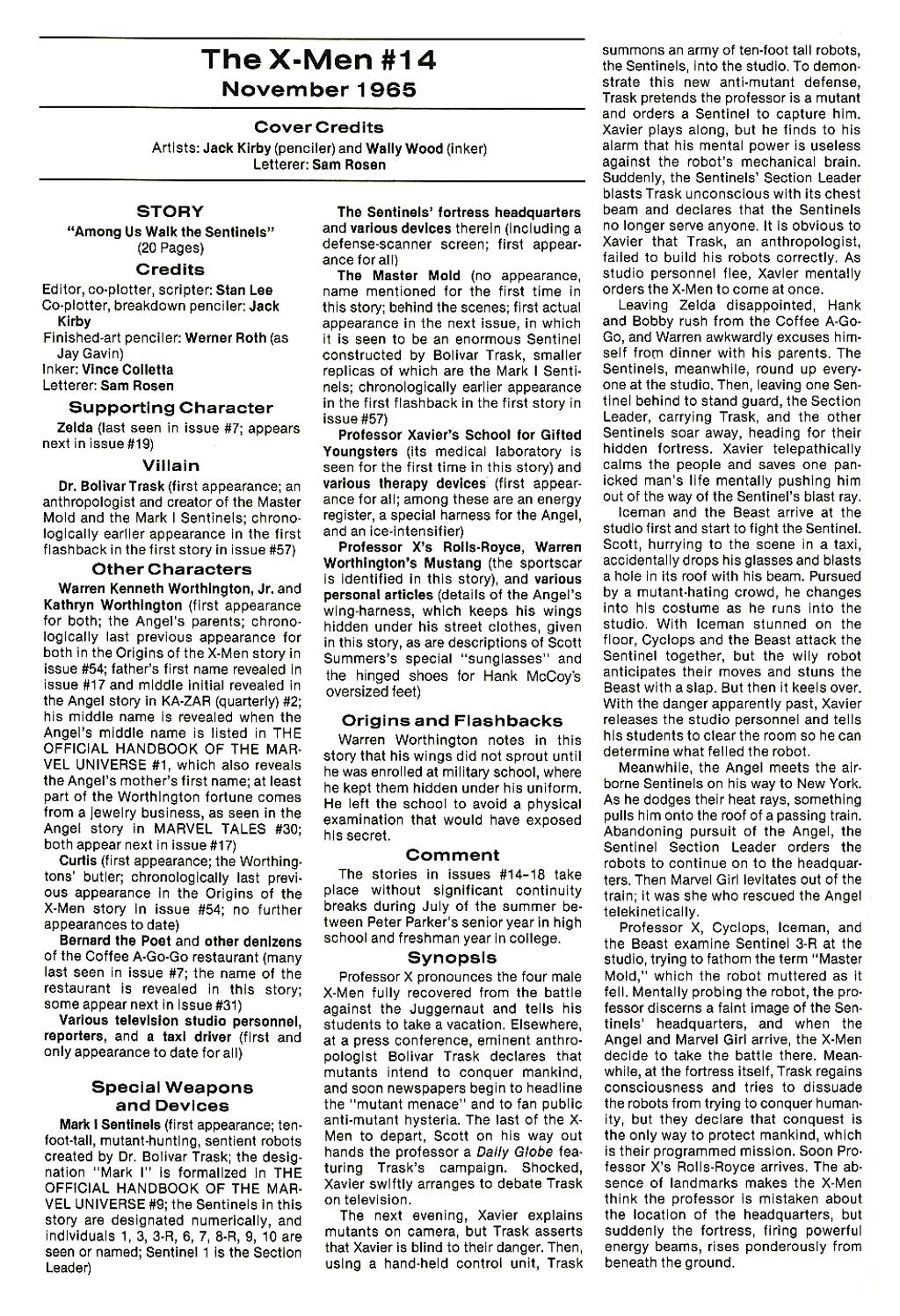 Read online The Official Marvel Index To The X-Men comic -  Issue #1 - 30