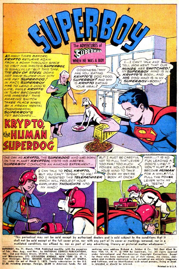 Read online Superboy (1949) comic -  Issue #71 - 2