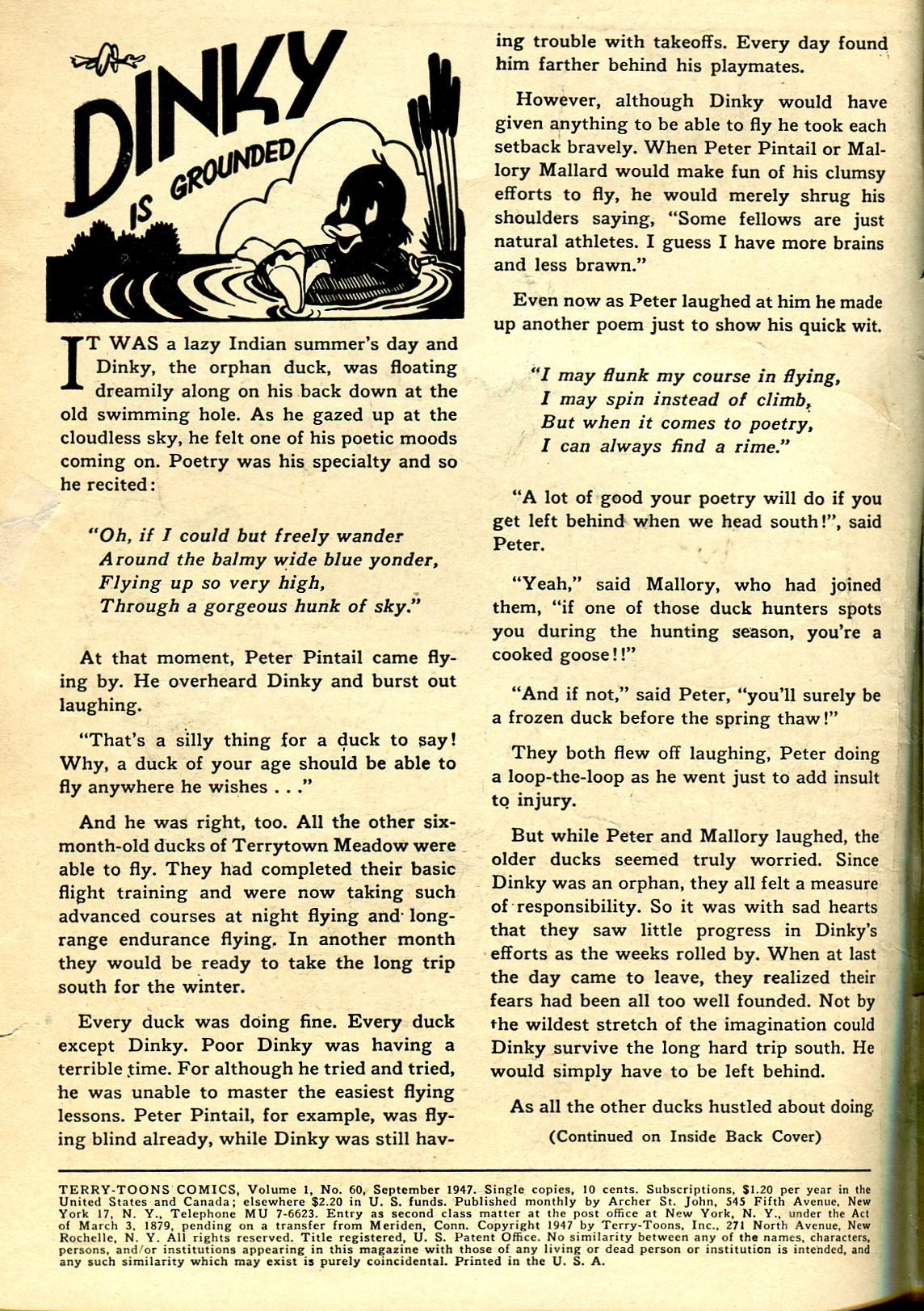 Read online Terry-Toons Comics comic -  Issue #60 - 2