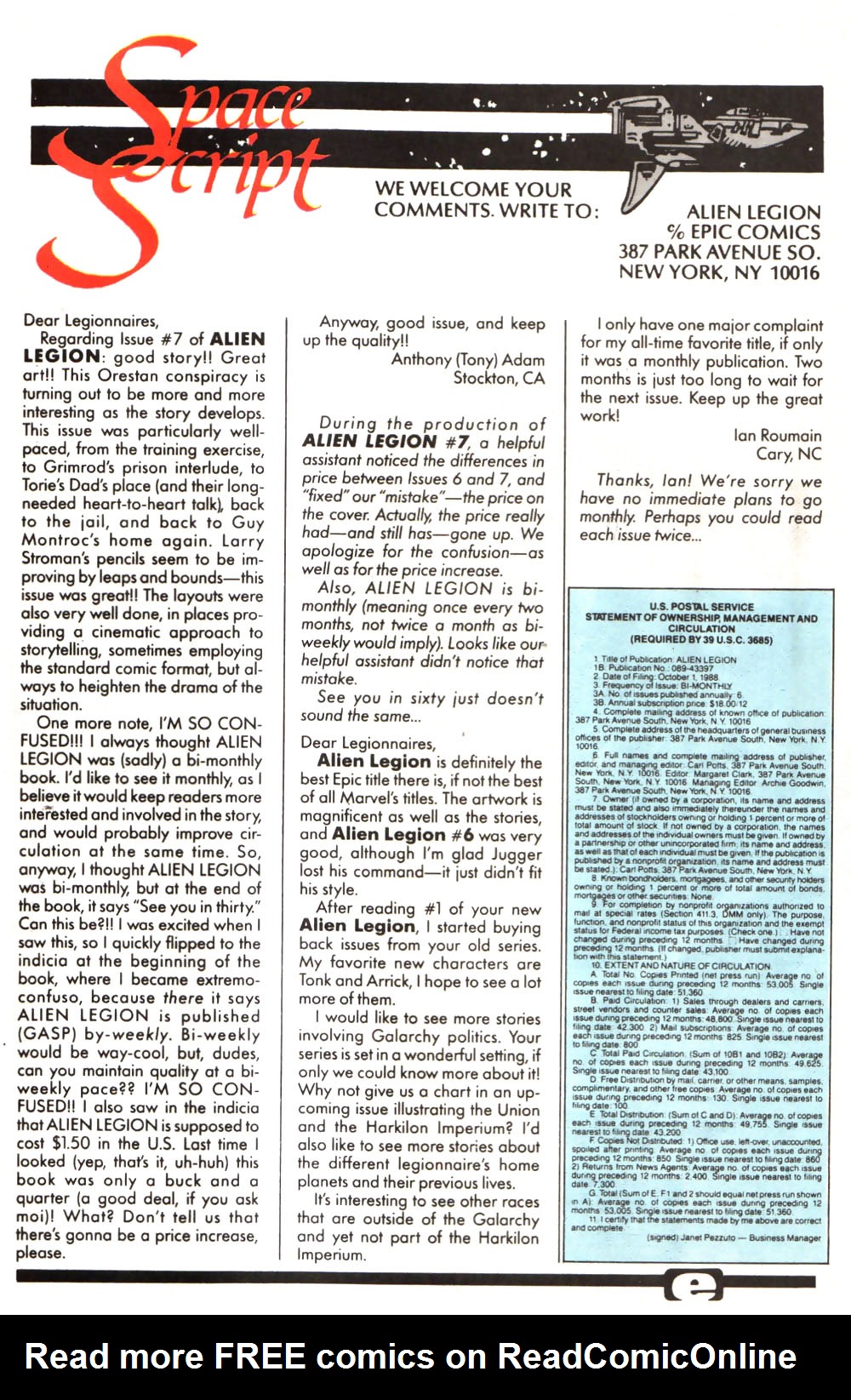 Read online Alien Legion (1987) comic -  Issue #9 - 31