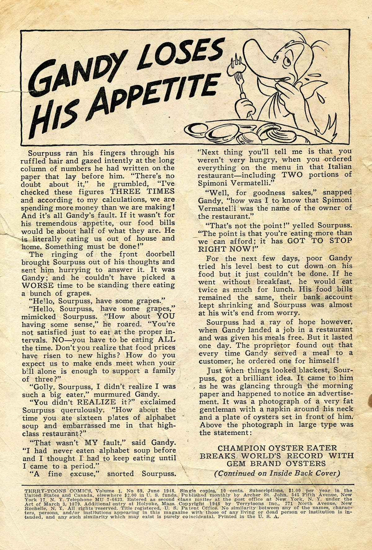 Read online Terry-Toons Comics comic -  Issue #69 - 2