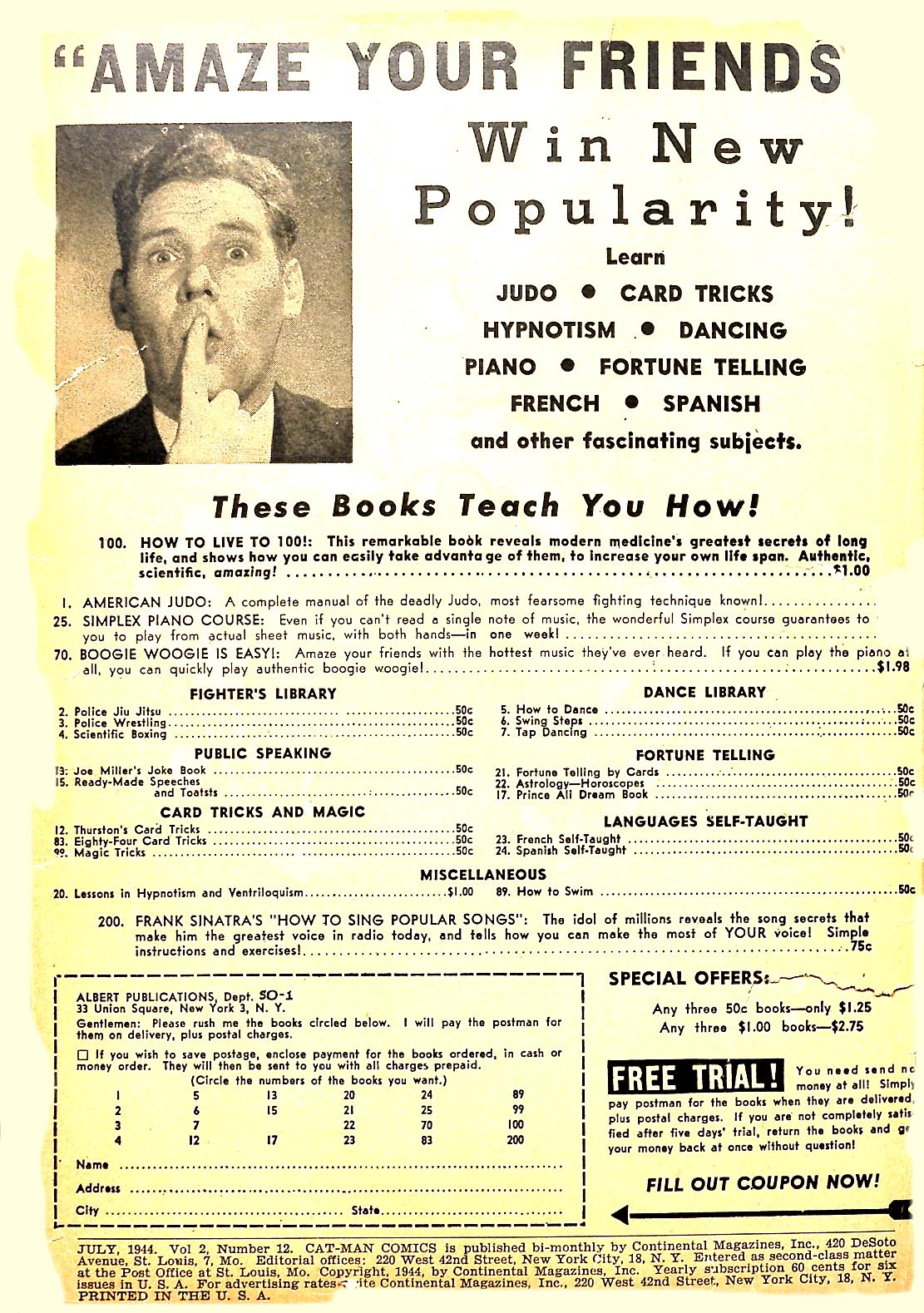 Read online Cat-Man Comics comic -  Issue #25 - 2