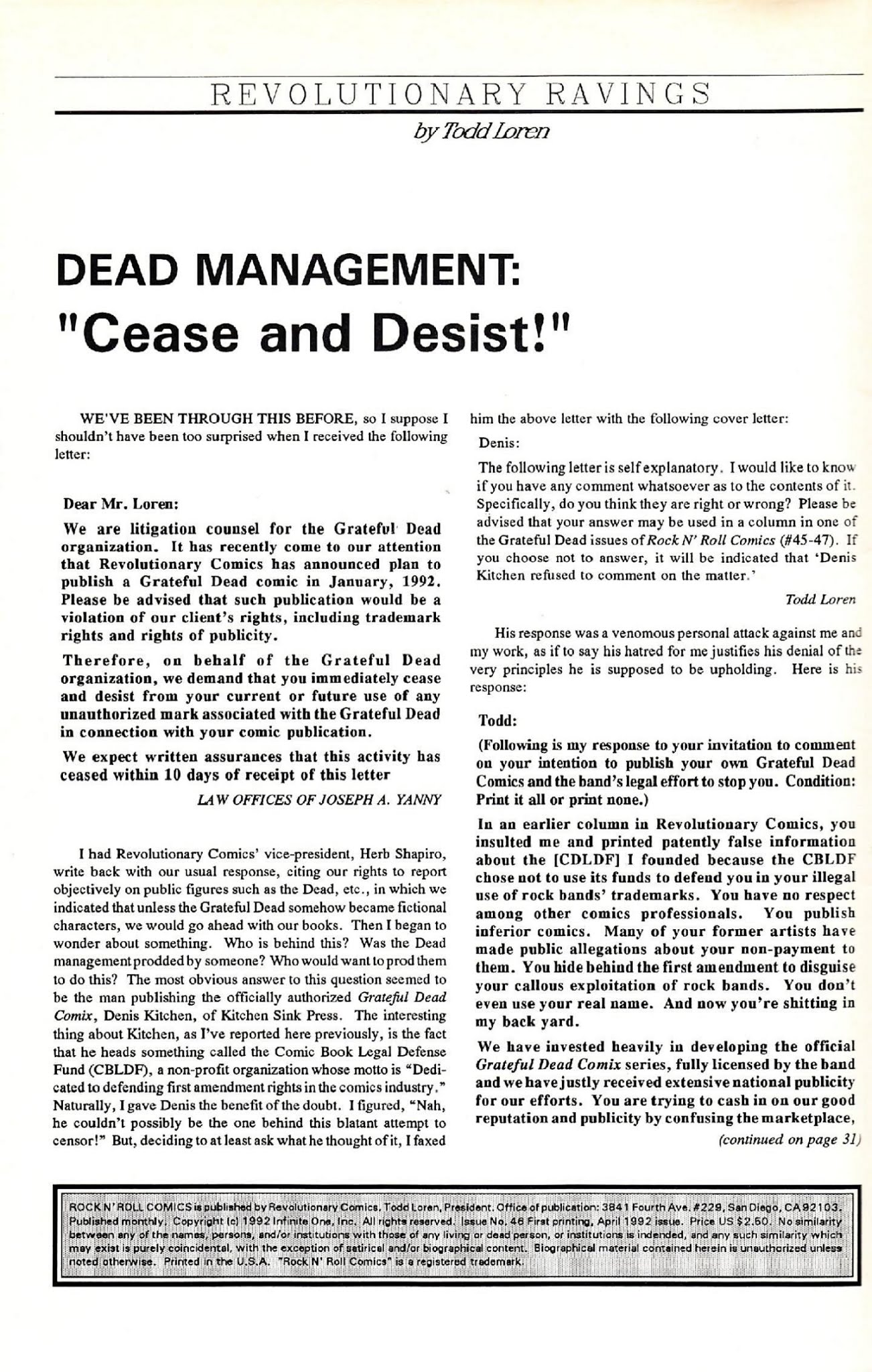 Read online Rock N' Roll Comics comic -  Issue #46 - 2