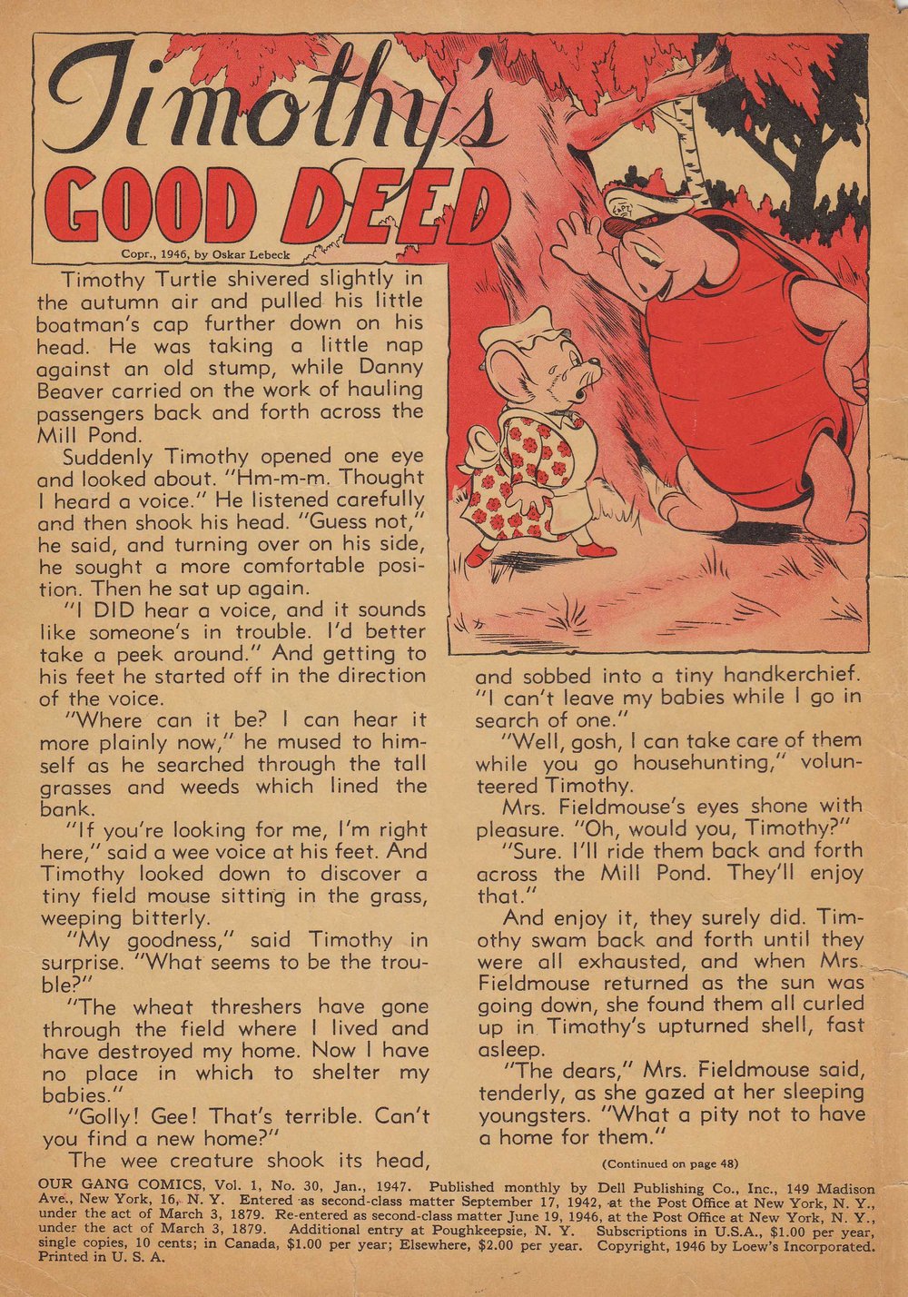 Read online Our Gang Comics comic -  Issue #30 - 2