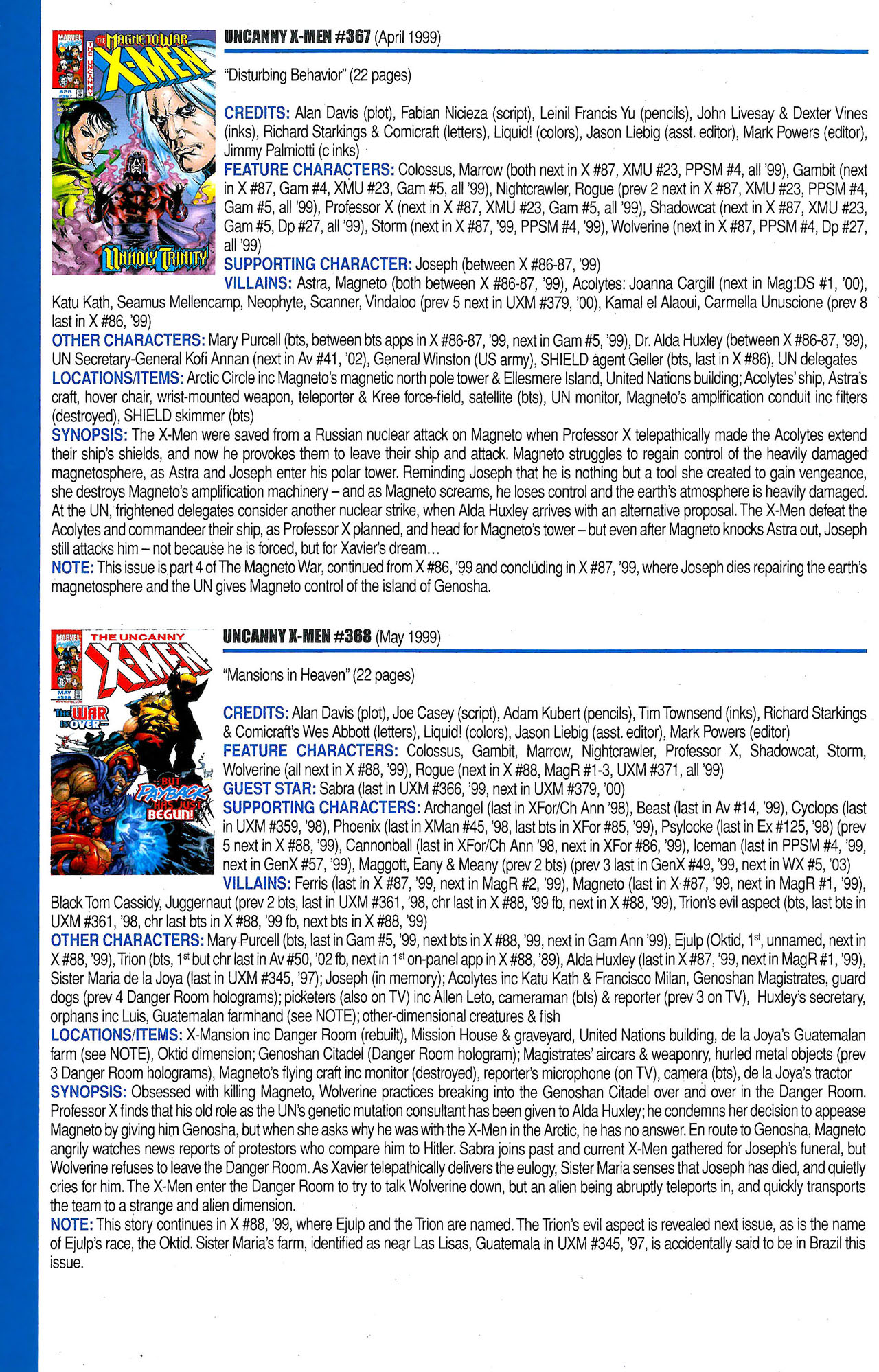 Read online Official Index to the Marvel Universe comic -  Issue #9 - 62