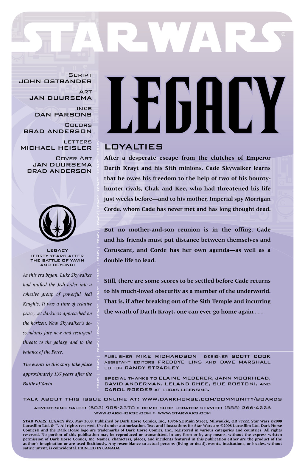 Read online Star Wars: Legacy (2006) comic -  Issue #23 - 2