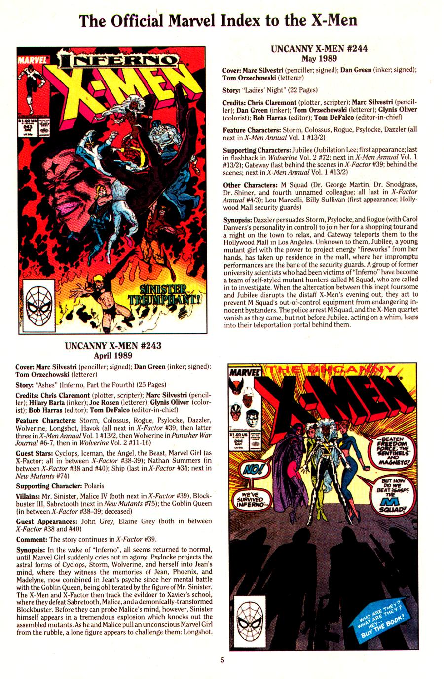 Read online The Official Marvel Index To The X-Men (1994) comic -  Issue #5 - 8