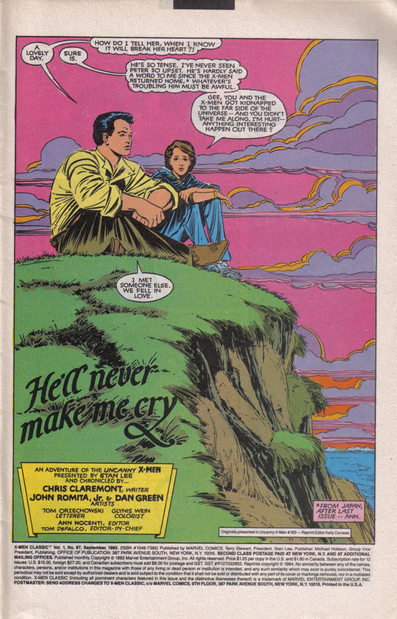 Read online X-Men Classic comic -  Issue #87 - 2