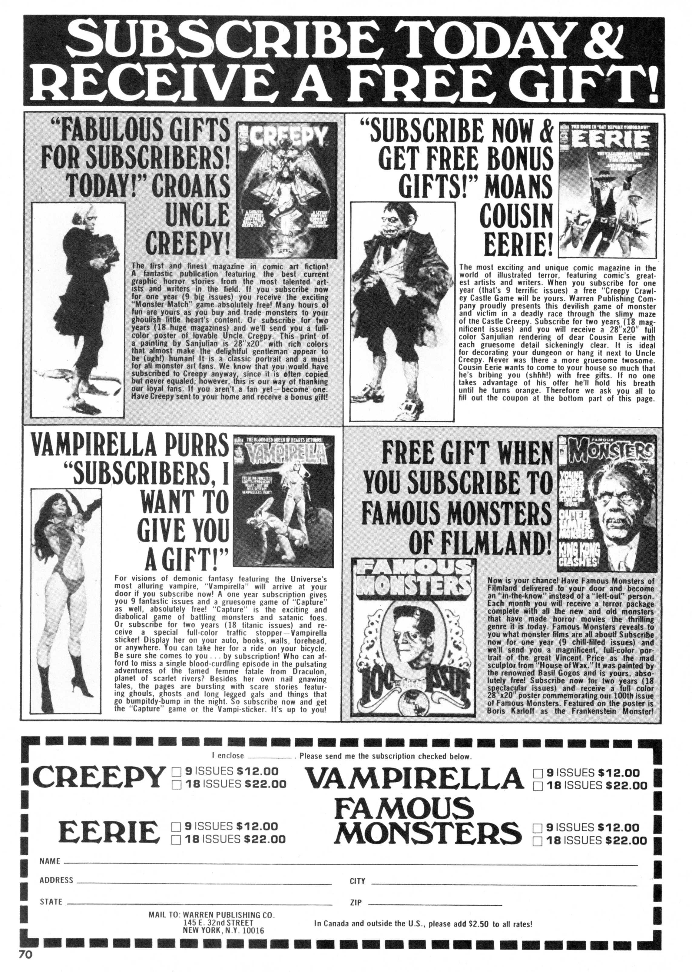 Read online Vampirella (1969) comic -  Issue #61 - 70