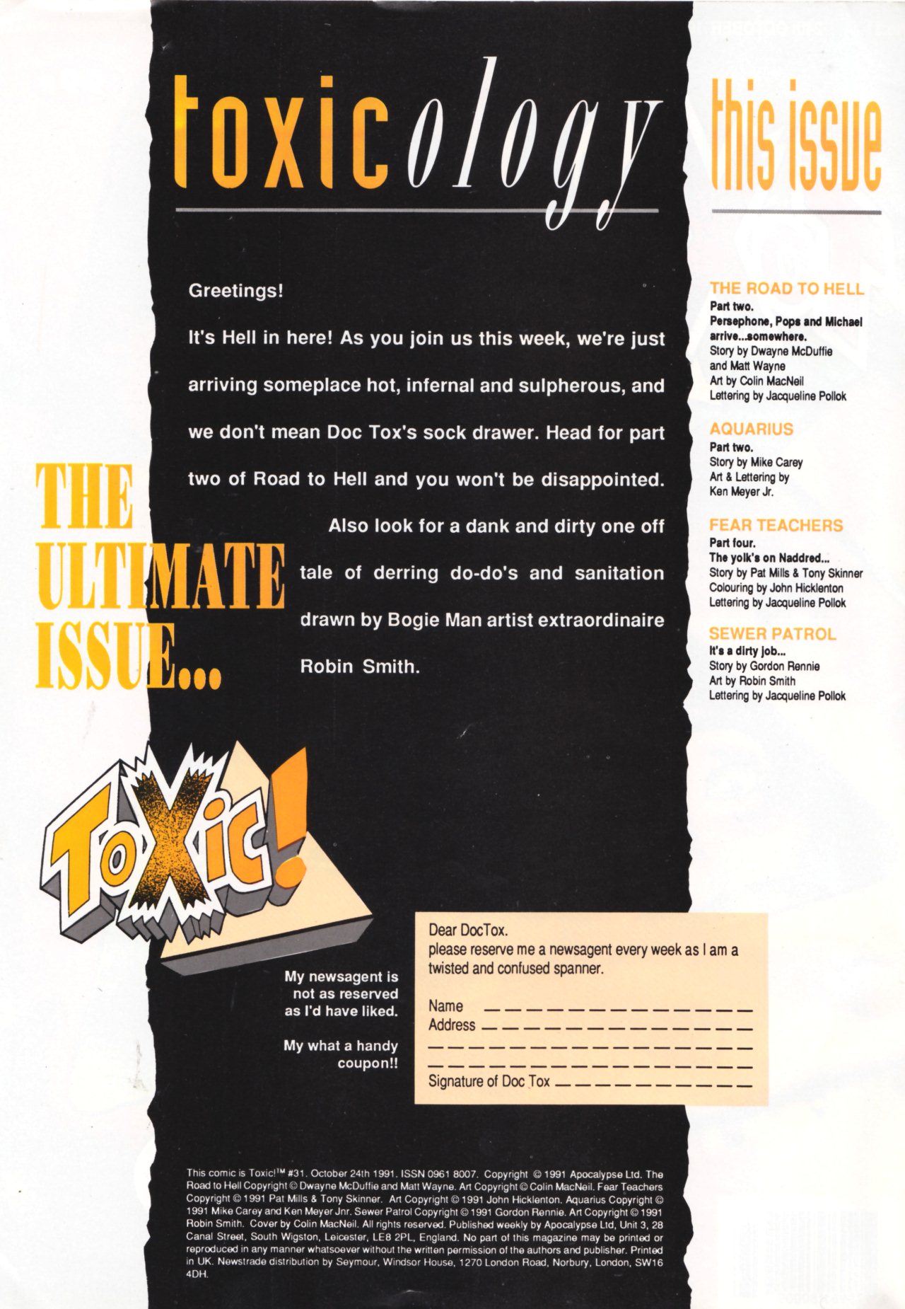 Read online Toxic! comic -  Issue #31 - 2