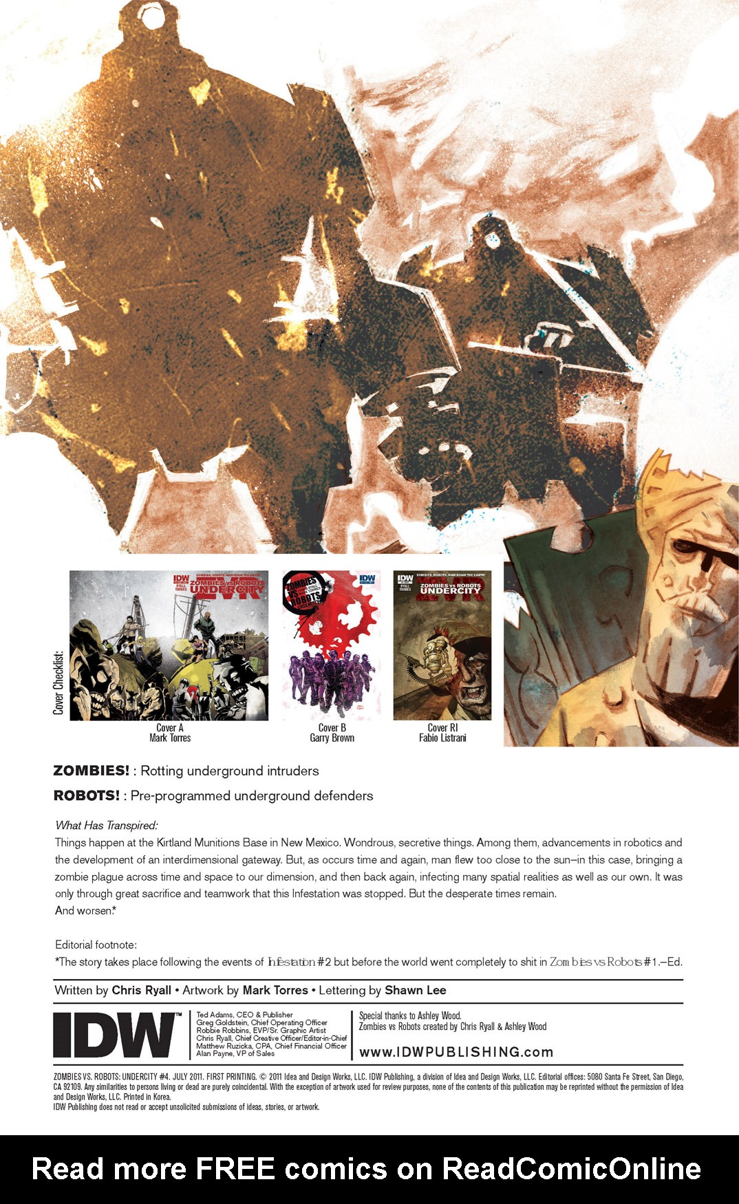 Read online Zombies vs Robots: Undercity comic -  Issue #4 - 4