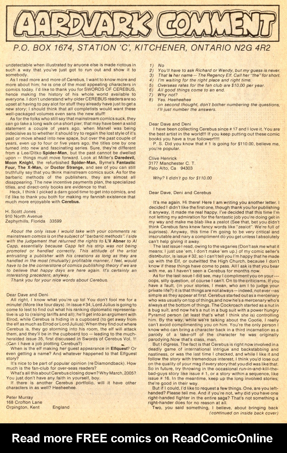 Read online Cerebus comic -  Issue #37 - 33