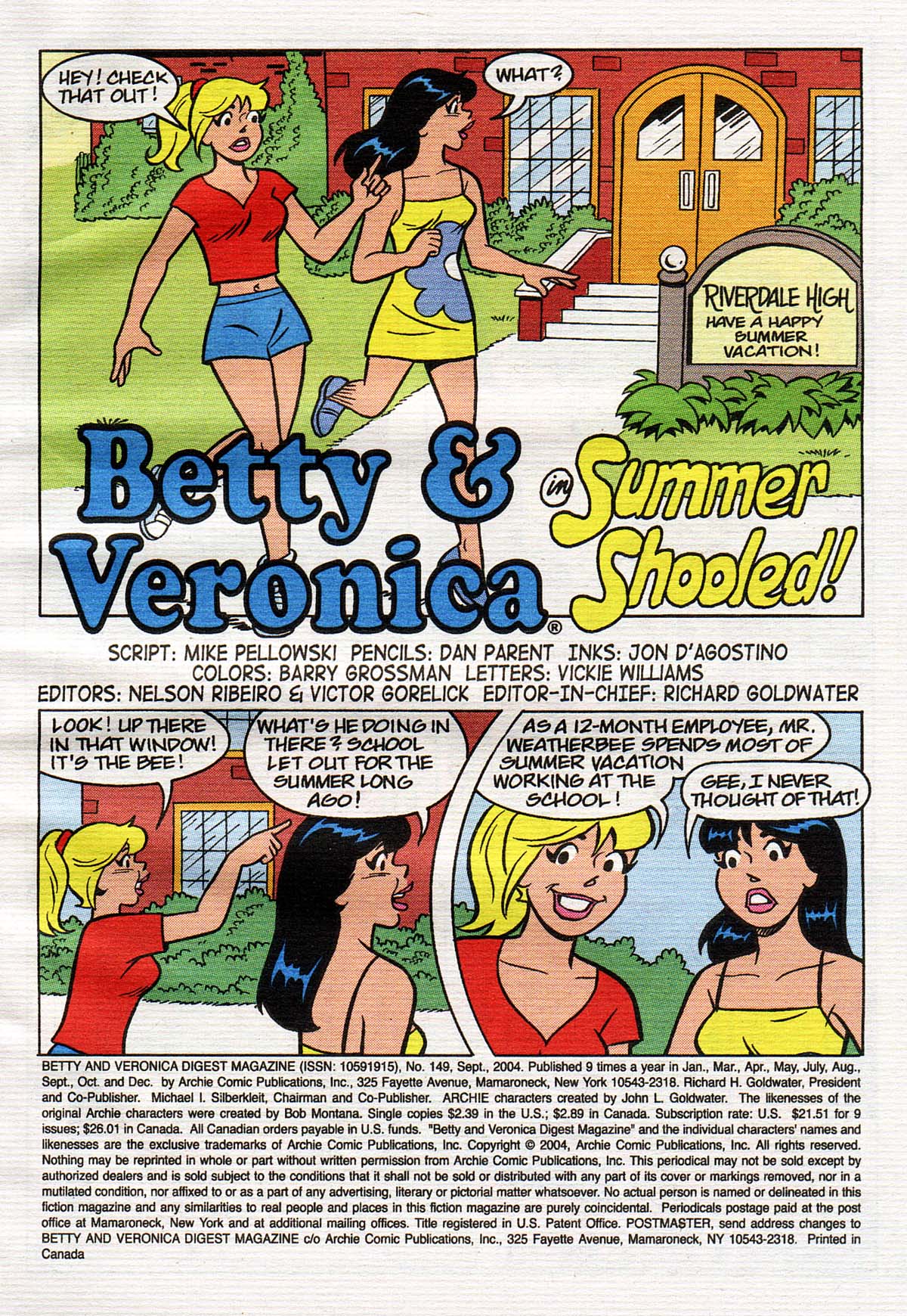 Read online Betty and Veronica Digest Magazine comic -  Issue #149 - 2