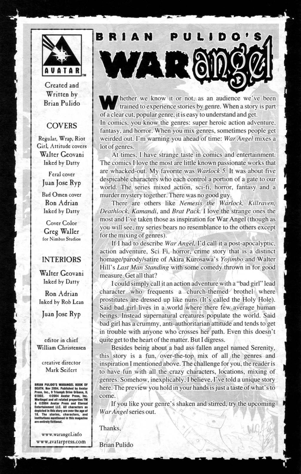 Read online Brian Pulido's War Angel Book of Death comic -  Issue # Full - 3