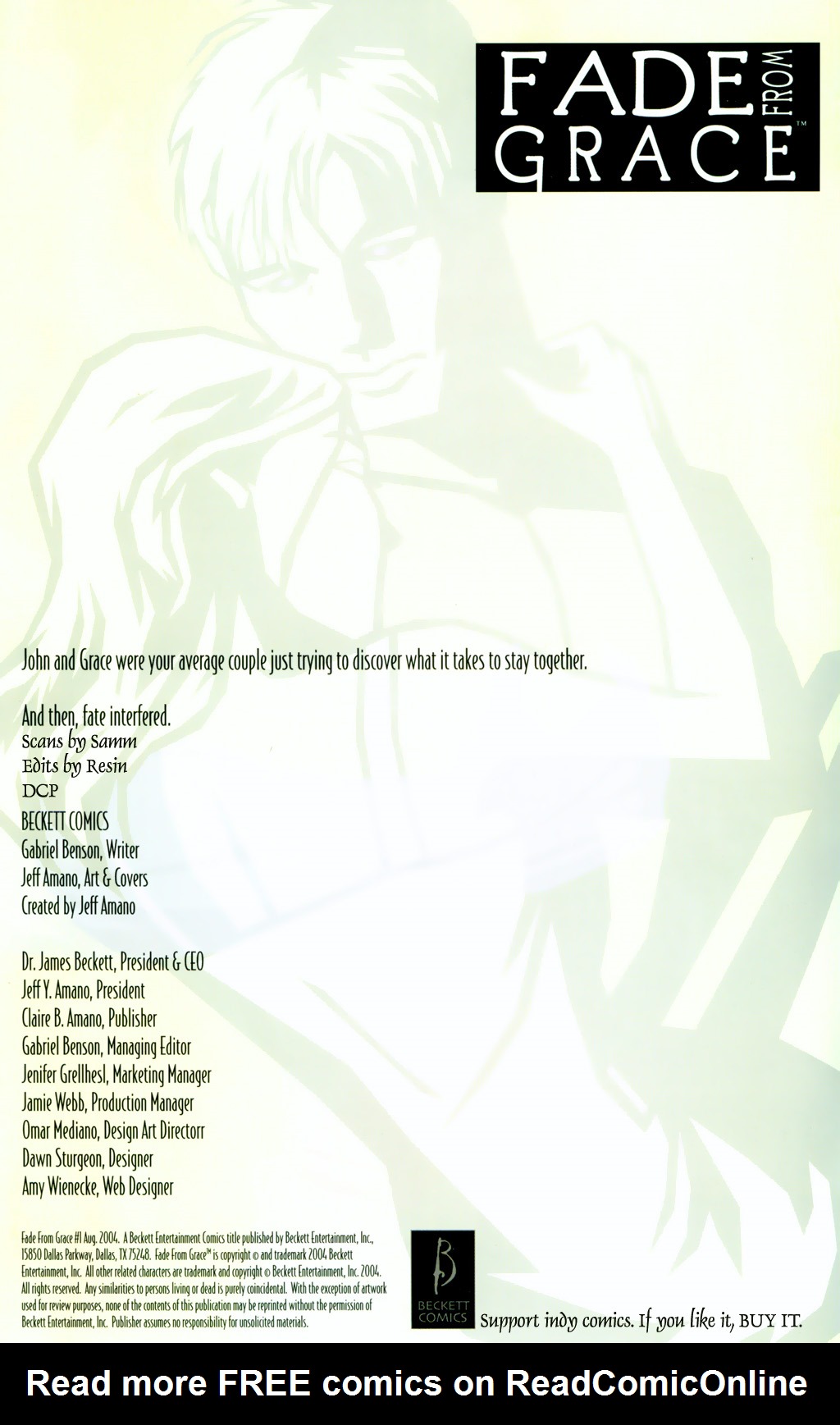 Read online Fade from Grace comic -  Issue #1 - 2