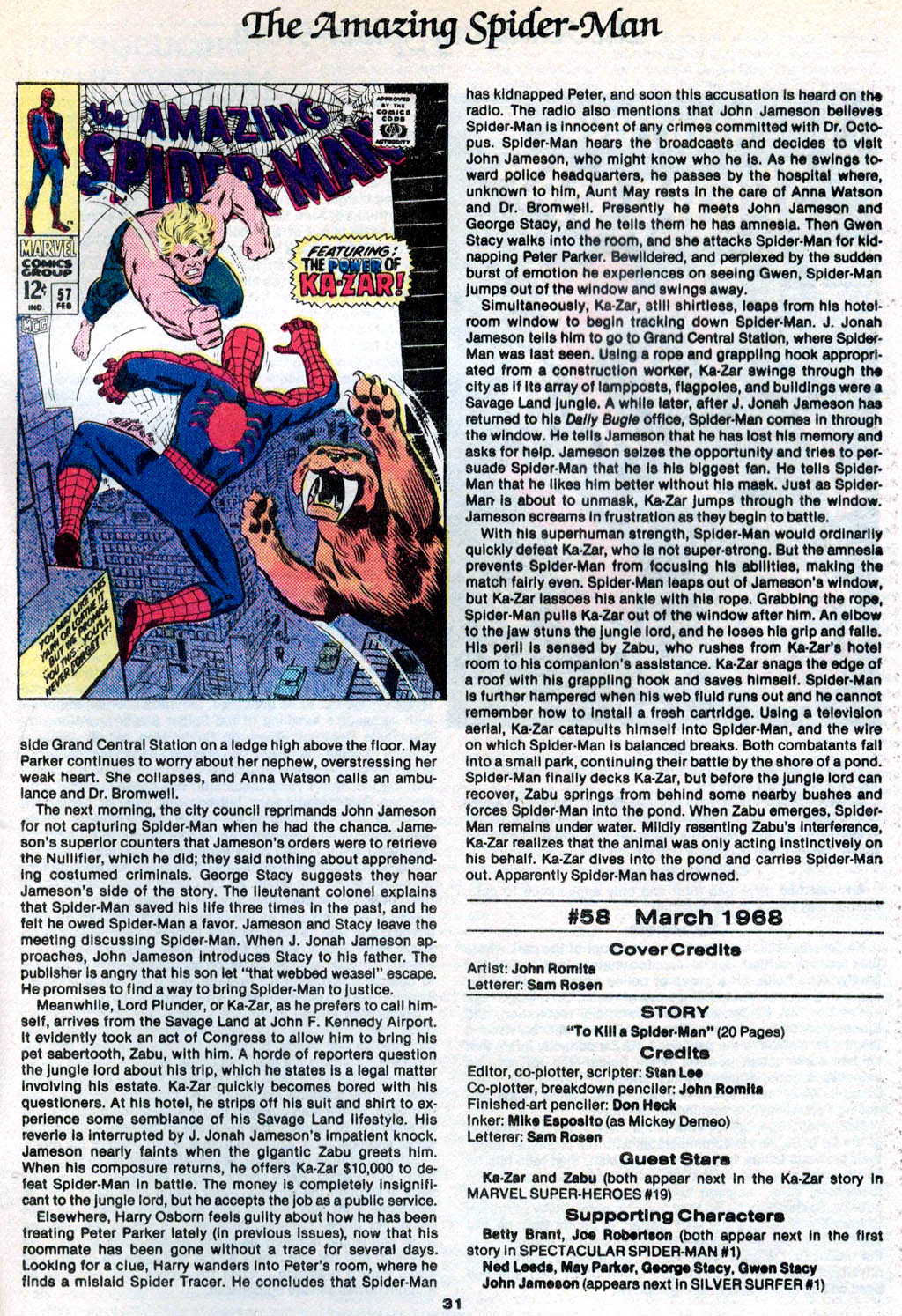 Read online The Official Marvel Index to The Amazing Spider-Man comic -  Issue #2 - 33