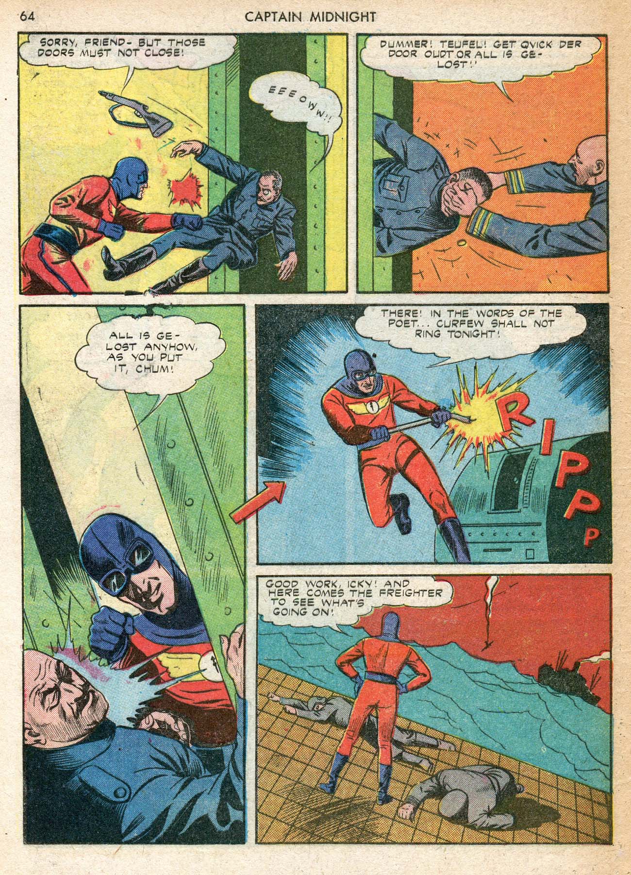 Read online Captain Midnight (1942) comic -  Issue #12 - 64